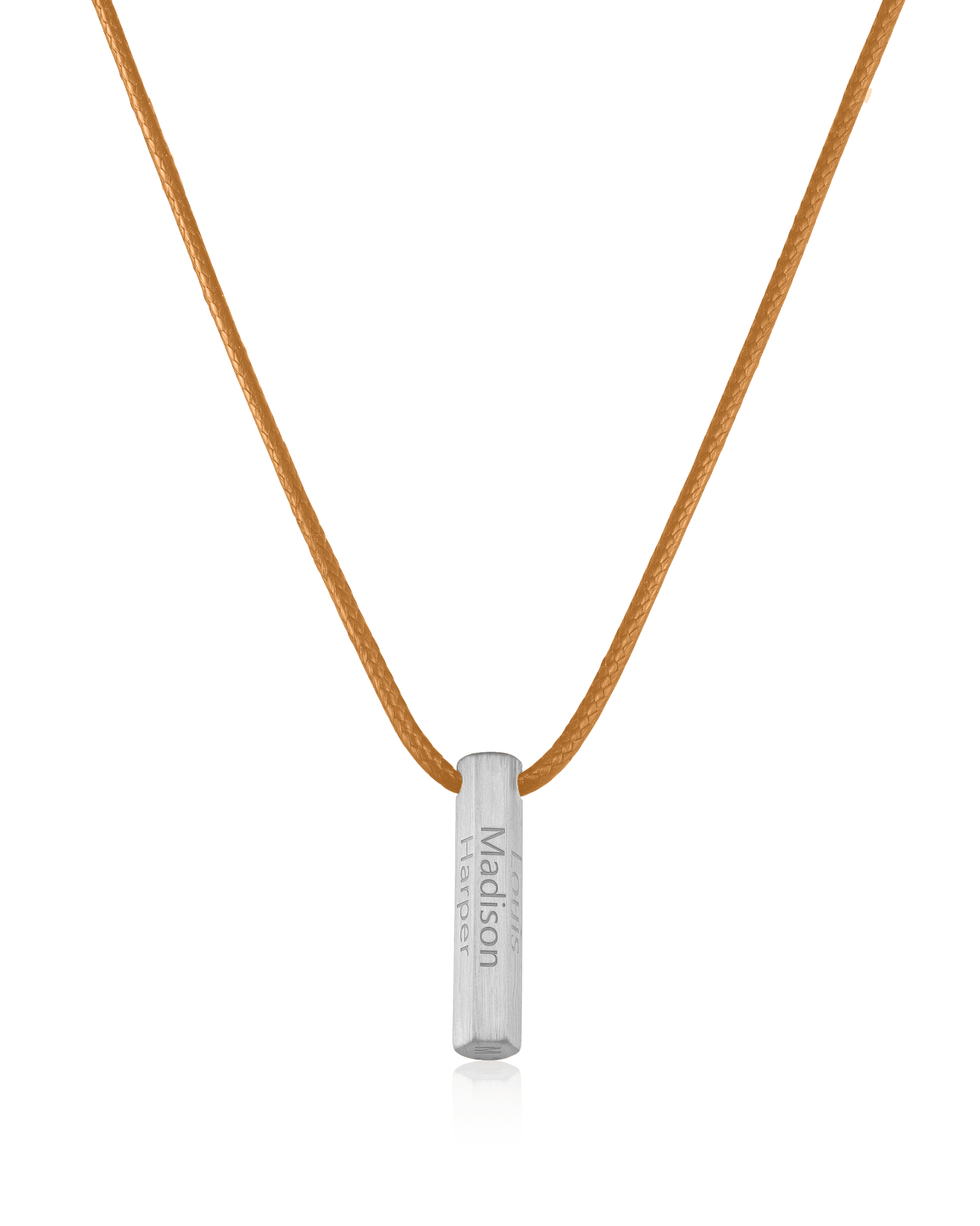 Apex Bar Necklace - 925 Sterling Silver Necklaces magal-dev Brown 1 Name Adjustable cord 20"- 24"