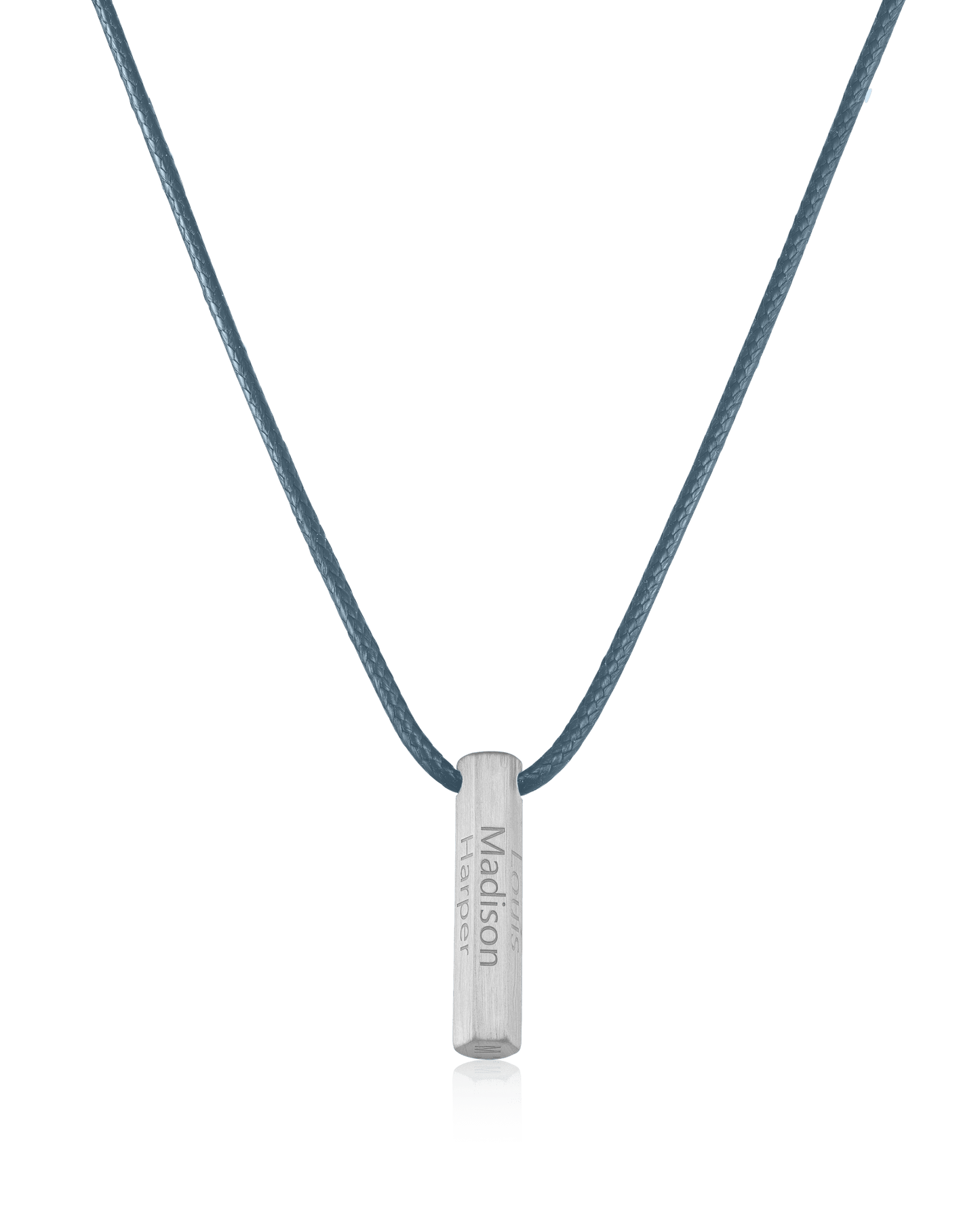 Apex Bar Necklace - 925 Sterling Silver Necklaces magal-dev Indigo 1 Name Adjustable cord 20"- 24"