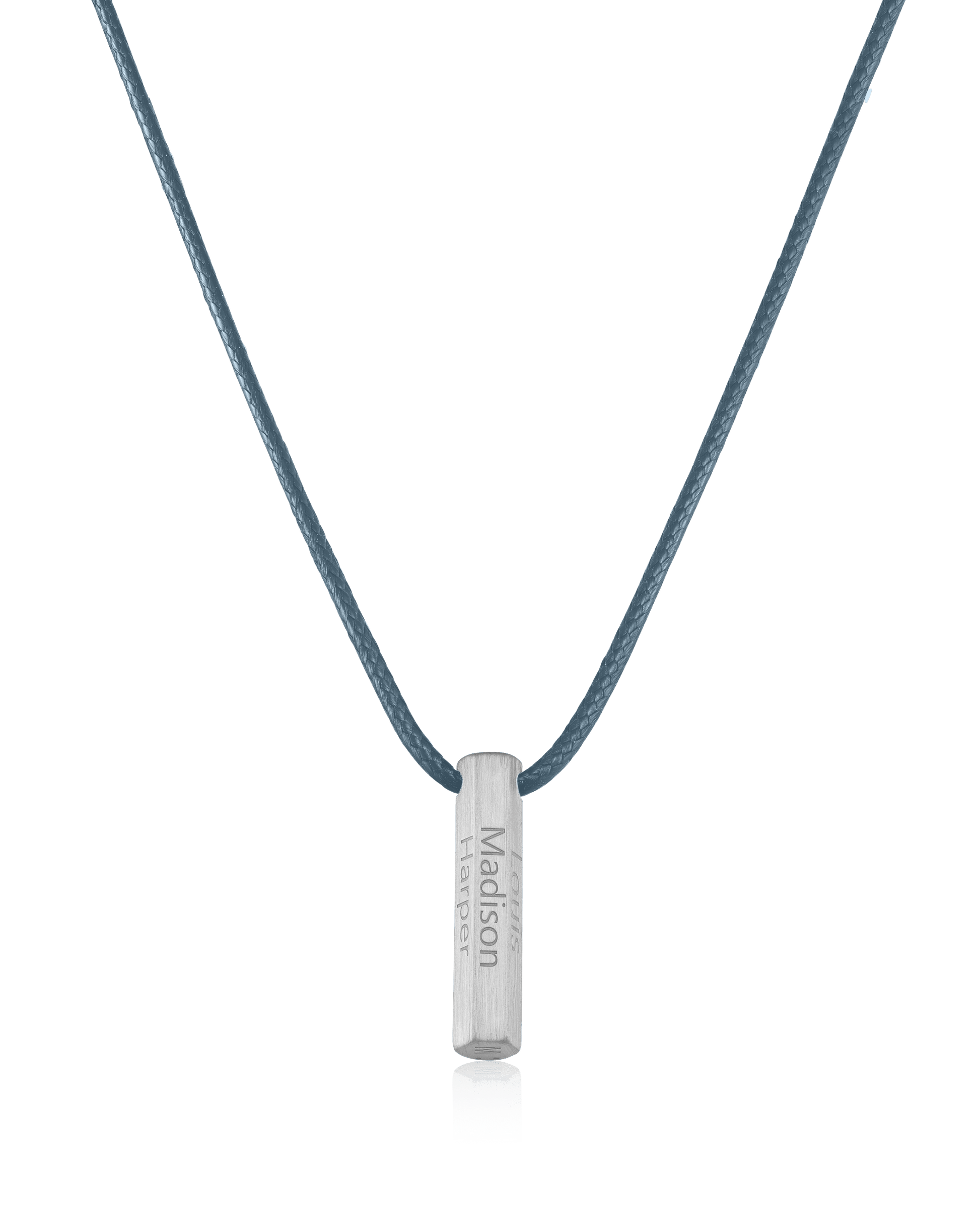 Apex Bar Necklace - 925 Sterling Silver Necklaces magal-dev Indigo 1 Name Adjustable cord 20"- 24"