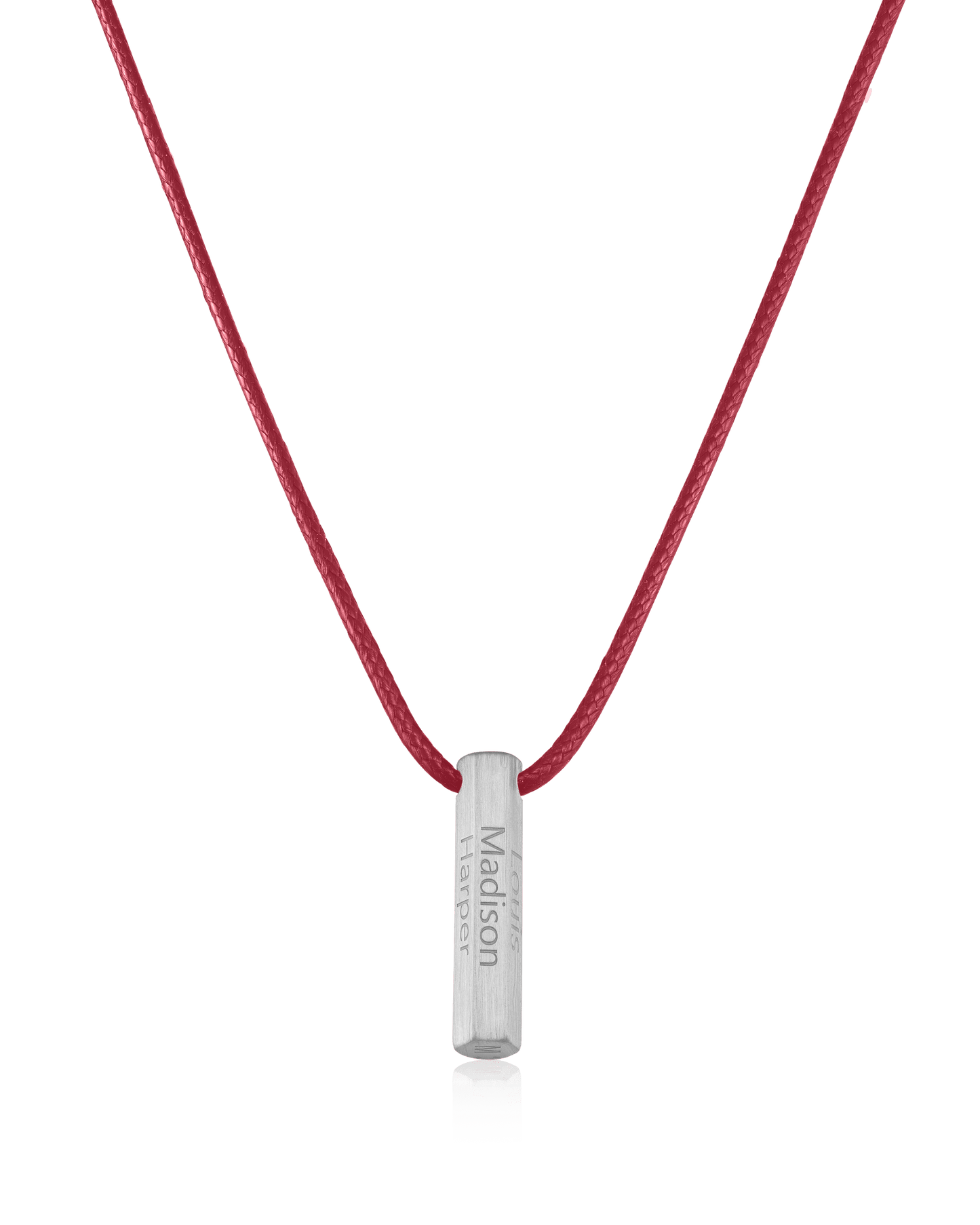 Apex Bar Necklace - 925 Sterling Silver Necklaces magal-dev Red 1 Name Adjustable cord 20"- 24"
