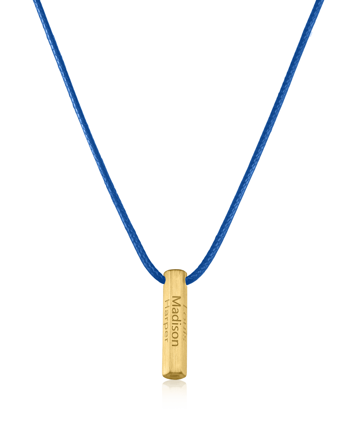 Apex Bar Necklace - 18K Gold Vermeil Necklaces magal-dev Blue 1 Name Adjustable cord 20"- 24"