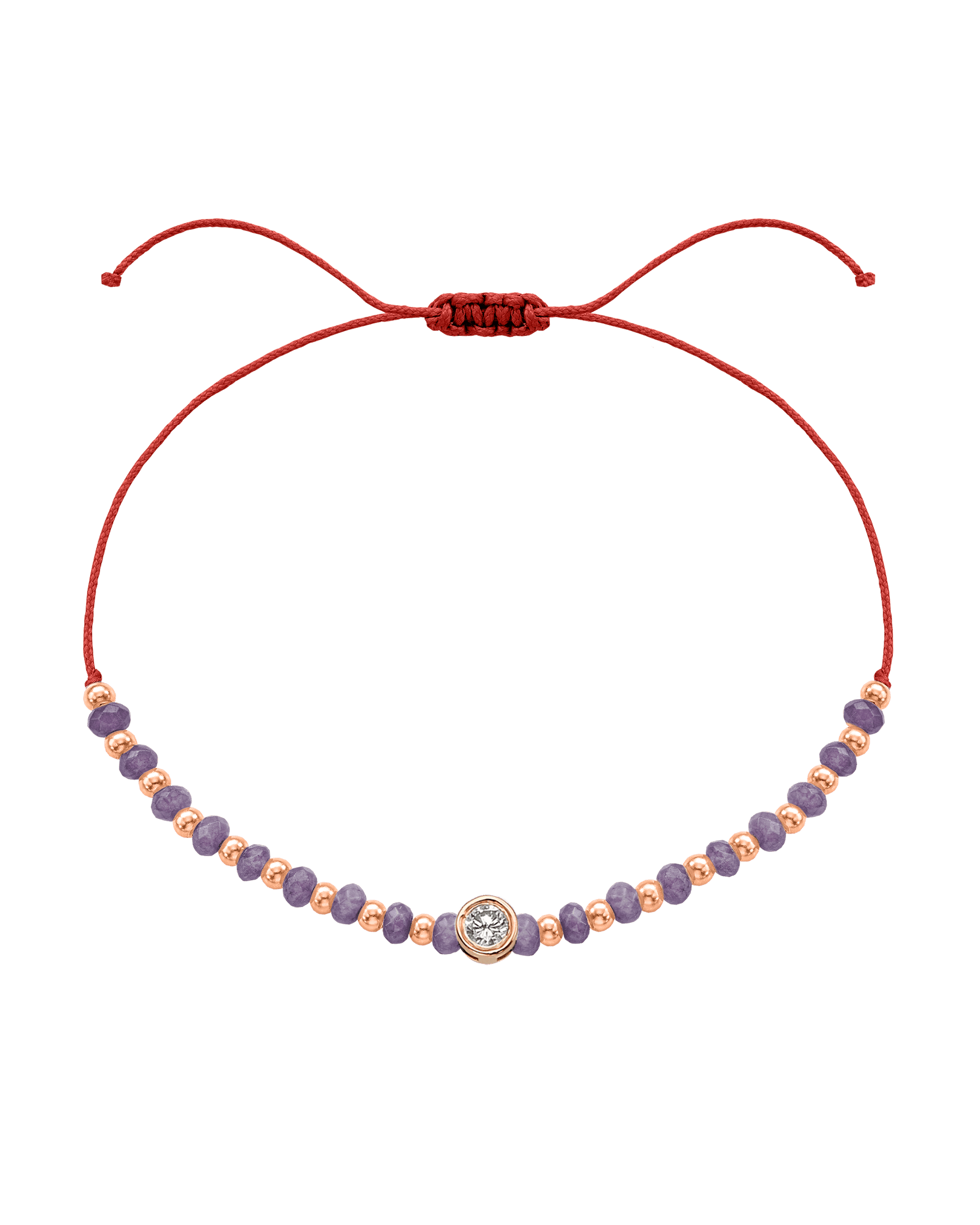 Amethyst Gemstone String of Love Bracelet for Tranquility - 14K Rose Gold Bracelets magal-dev Red Large: 0.1ct