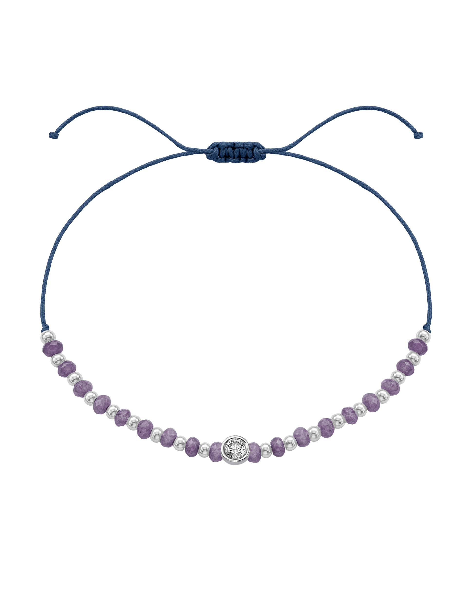 Amethyst Gemstone String of Love Bracelet for Tranquility - 14K White Gold Bracelets magal-dev Indigo Large: 0.1ct