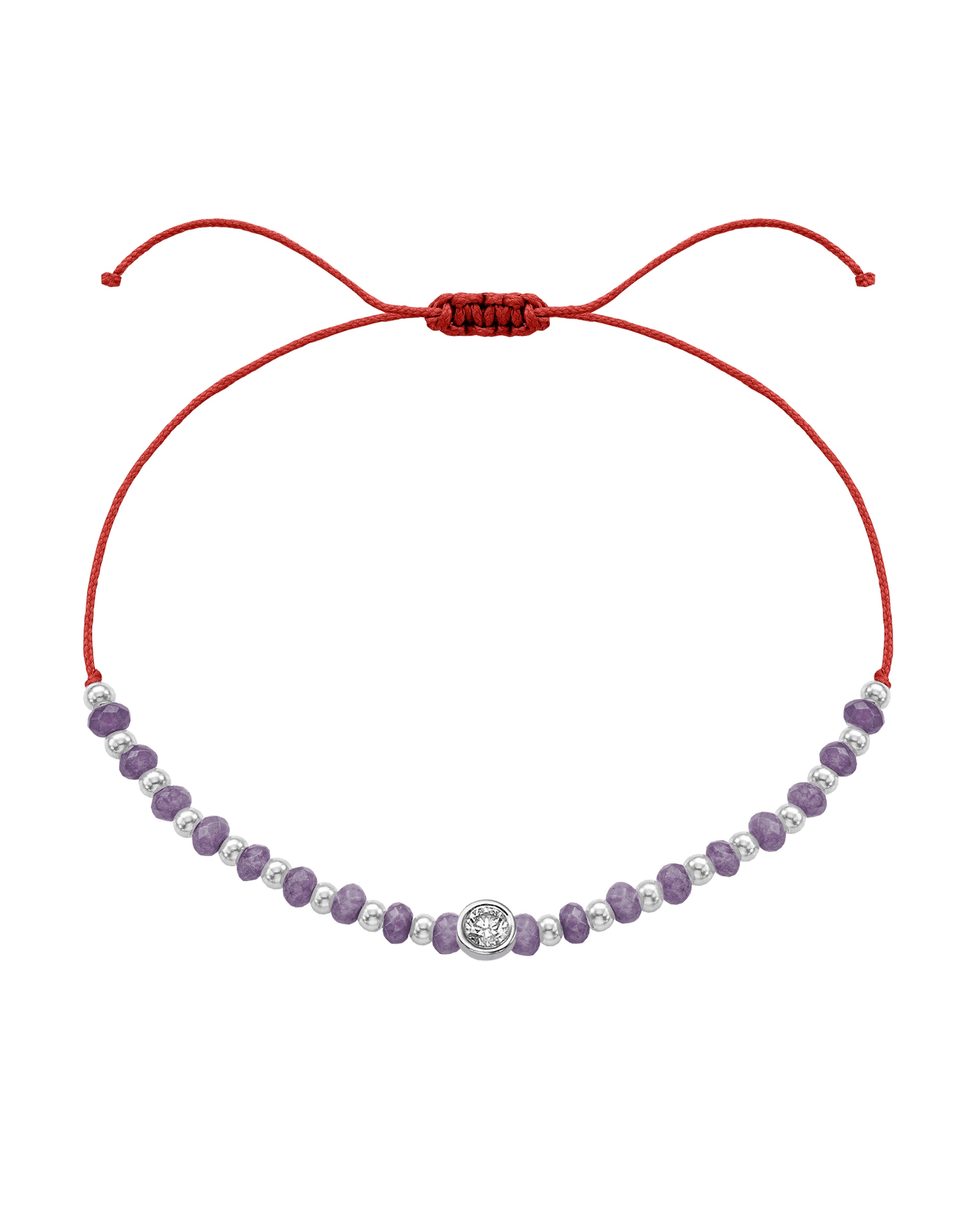 Amethyst Gemstone String of Love Bracelet for Tranquility - 14K White Gold Bracelets magal-dev Red Large: 0.1ct