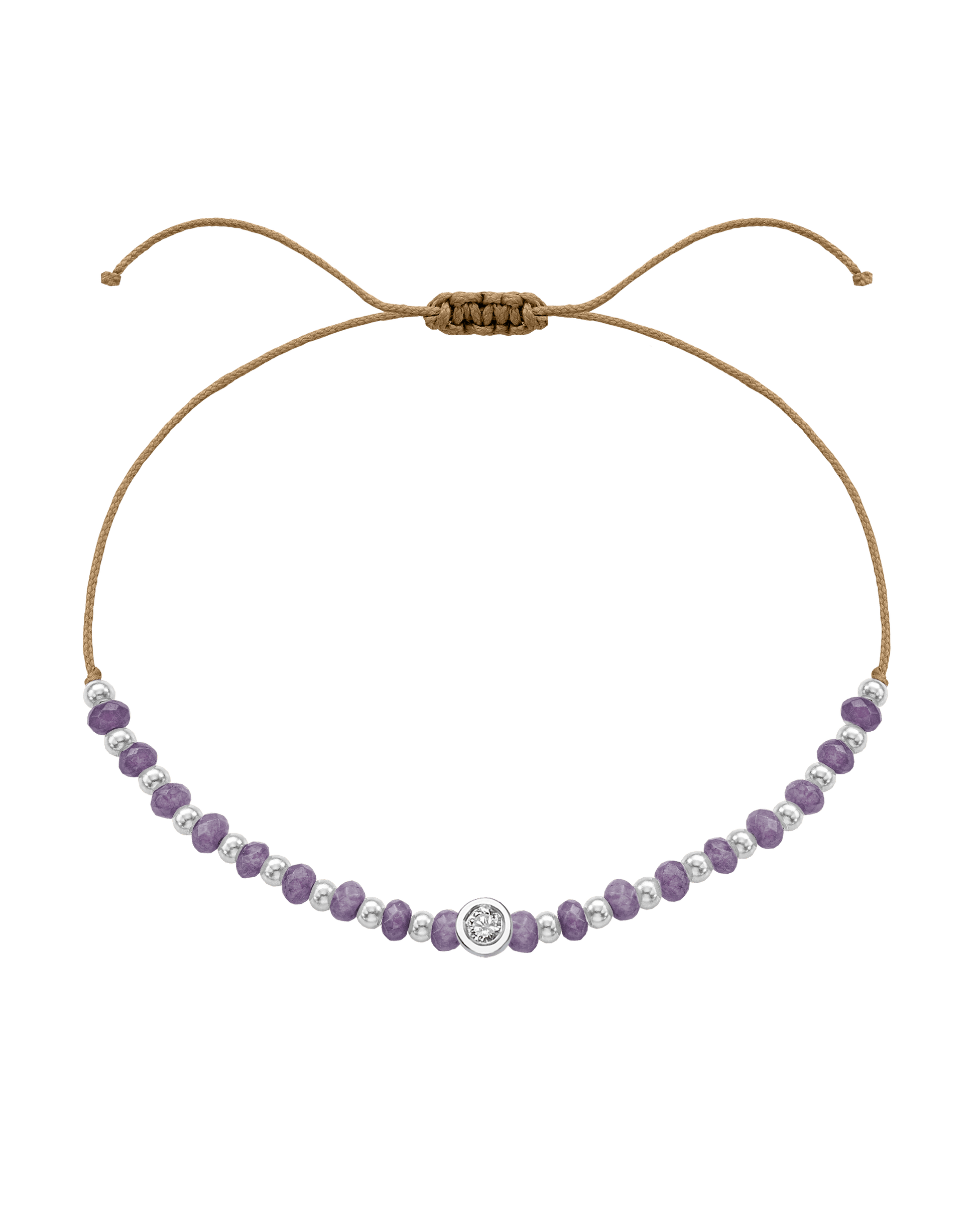 Amethyst Gemstone String of Love Bracelet for Tranquility - 14K White Gold Bracelets magal-dev Camel Medium: 0.04ct