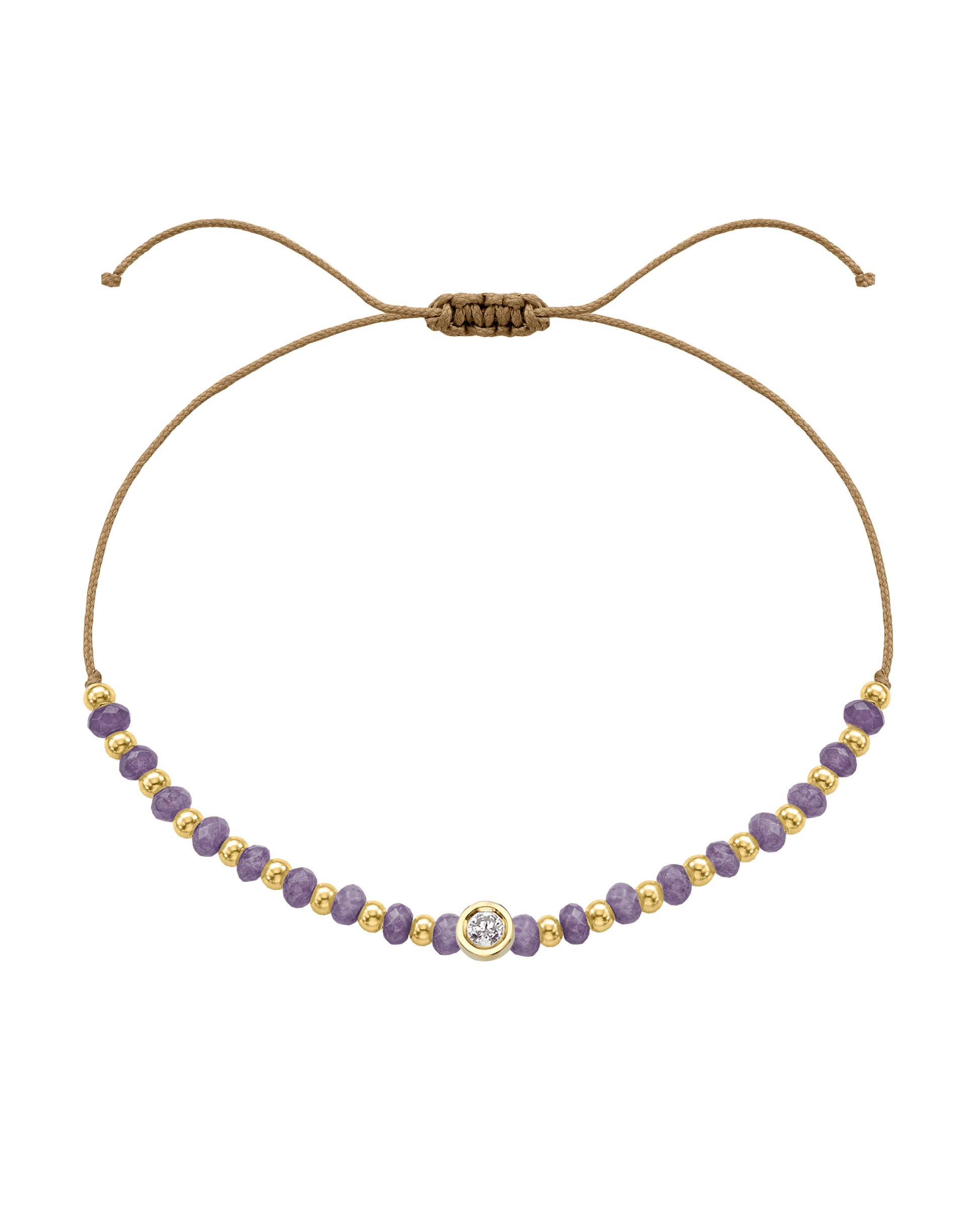 Amethyst Gemstone String of Love Bracelet for Tranquility - 14K Yellow Gold Bracelets magal-dev Camel Medium: 0.04ct
