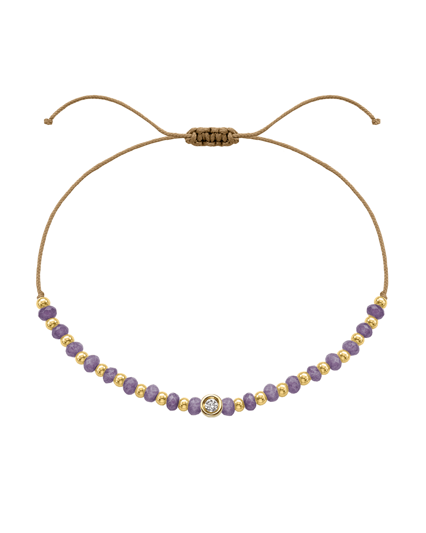 Amethyst Gemstone String of Love Bracelet for Tranquility - 14K Yellow Gold Bracelets magal-dev Camel Small: 0.03ct