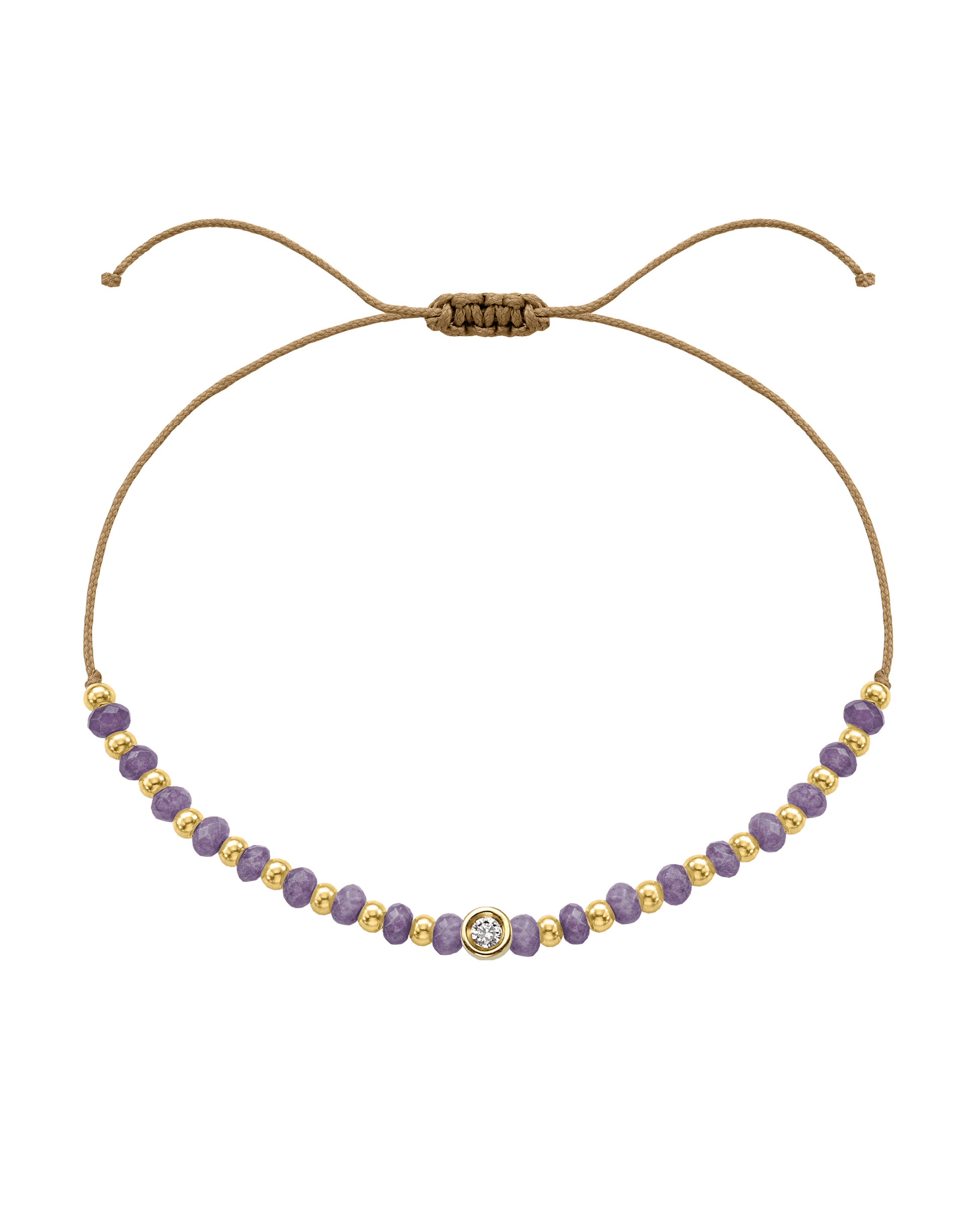 Amethyst Gemstone String of Love Bracelet for Tranquility - 14K Yellow Gold Bracelets magal-dev Camel Small: 0.03ct