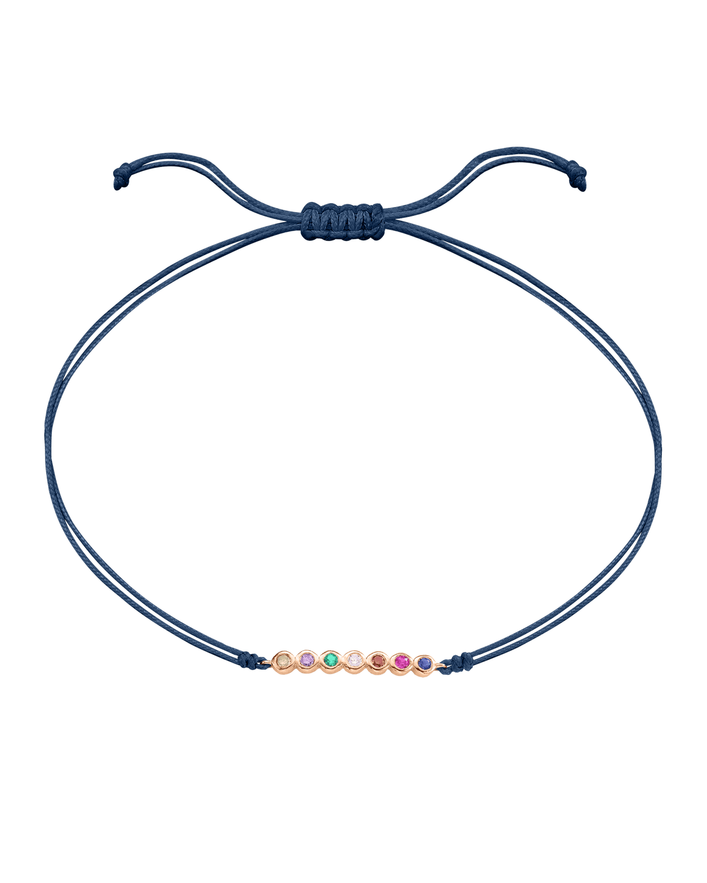 Bracelet Pierres Précieuses - Or Rose 14 carats Bracelet 14K Solid Gold Bleu Indigo 2