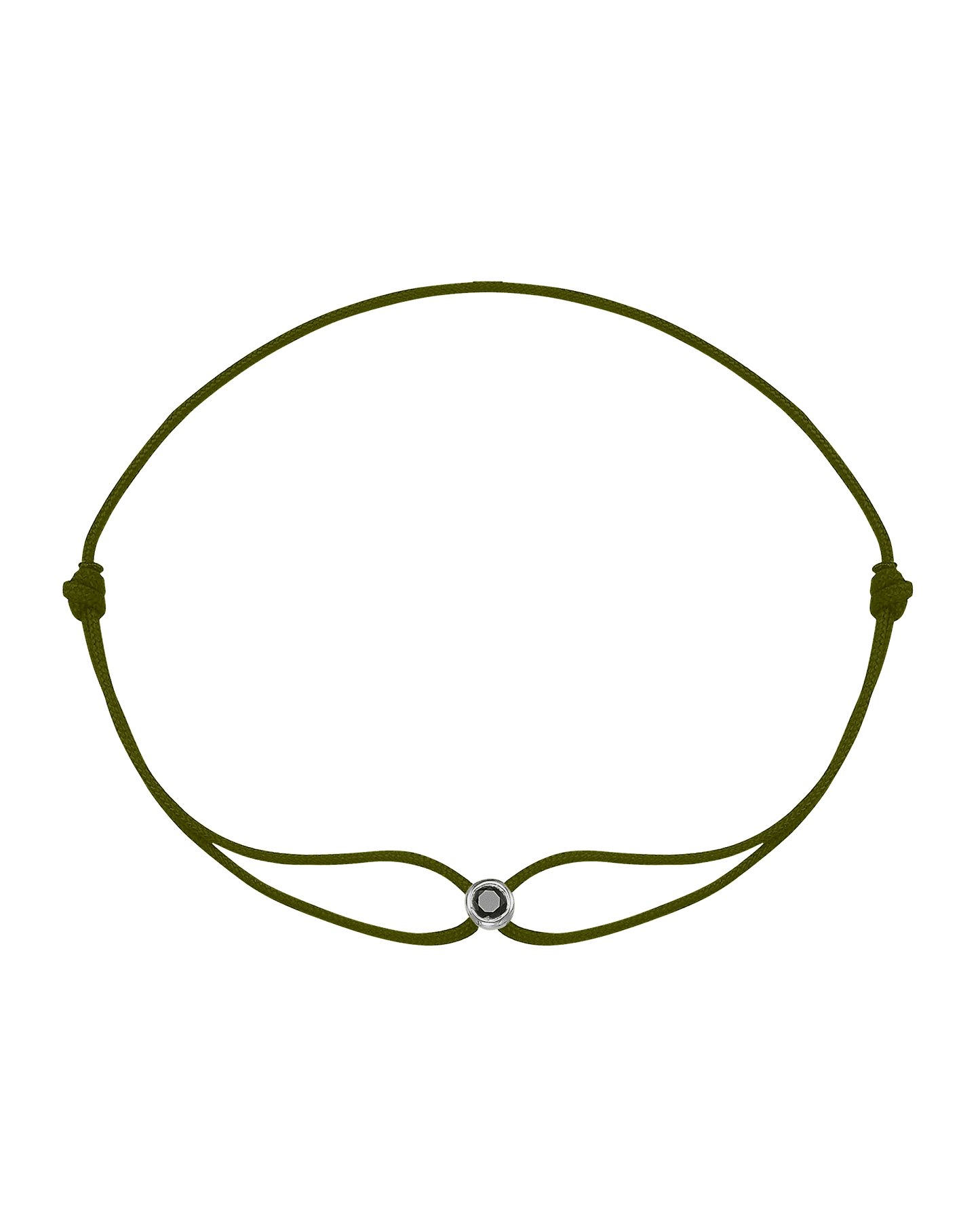 Le String of Love Diamant Noir - Or Blanc 14 carats Bracelets magal-dev Dark Green
