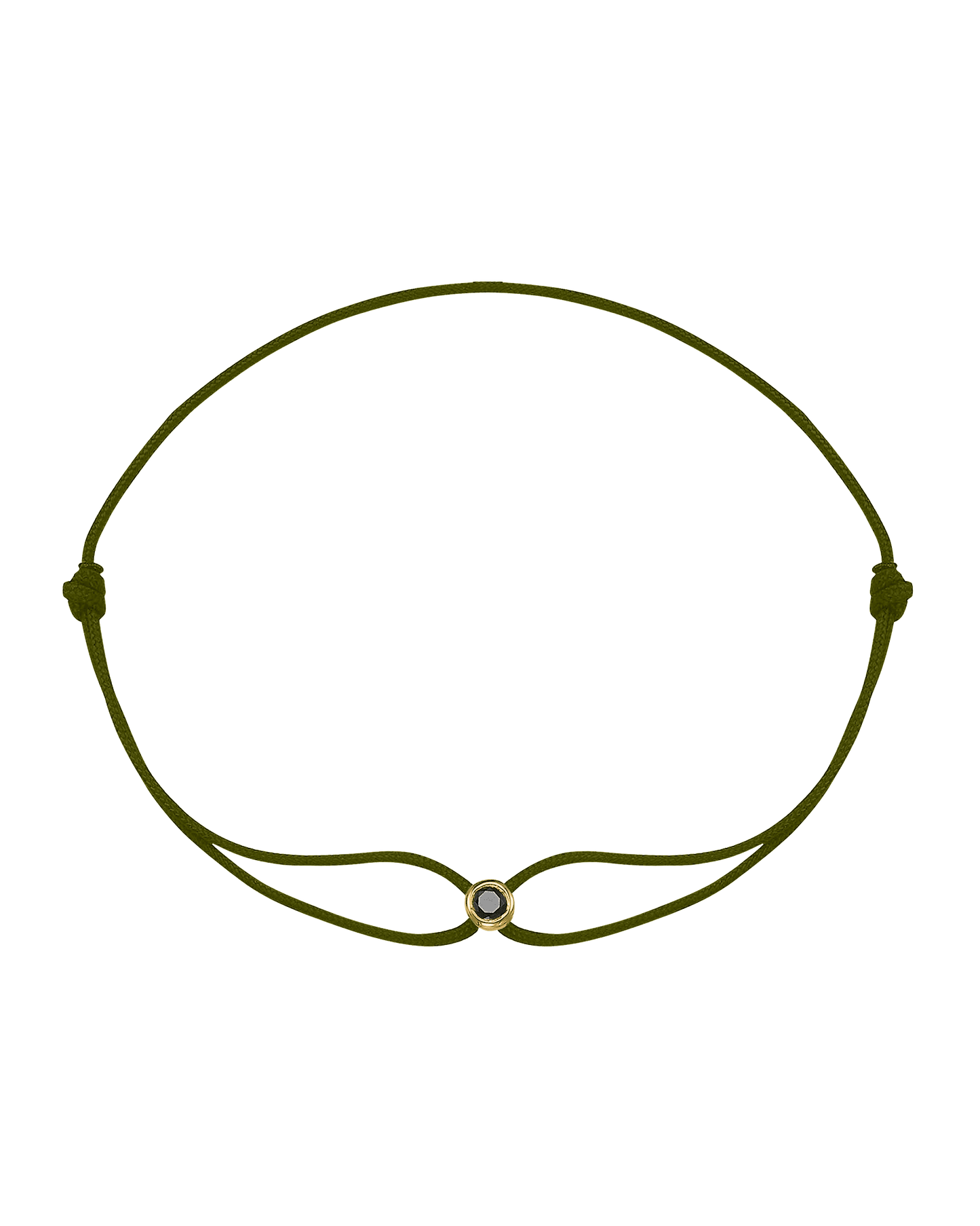 Le String of Love Diamant Noir - Or Jaune 14 carats Bracelets magal-dev Dark Green