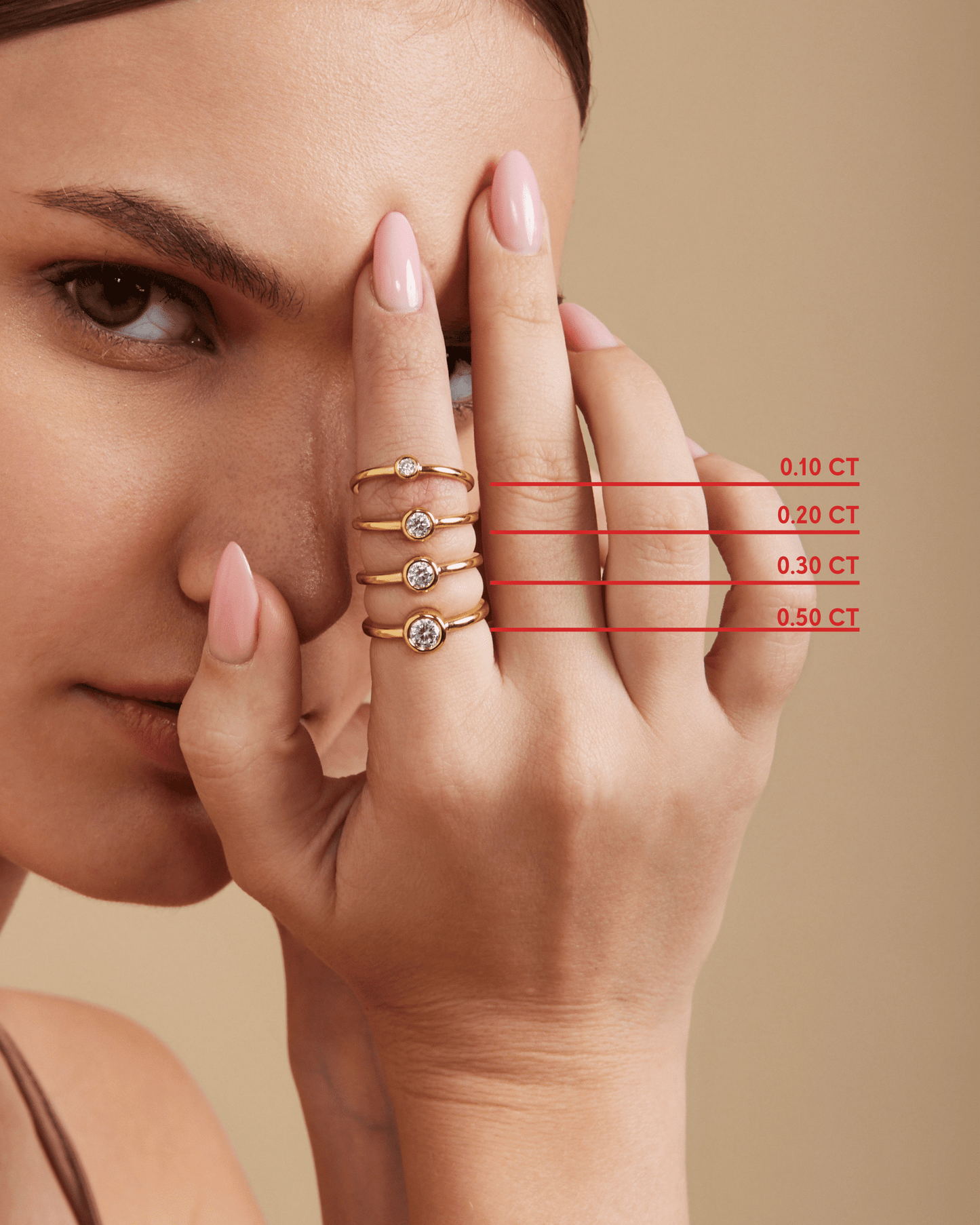 Bague Solitaire Rond - Or Rose 14 carats Rings magal-dev