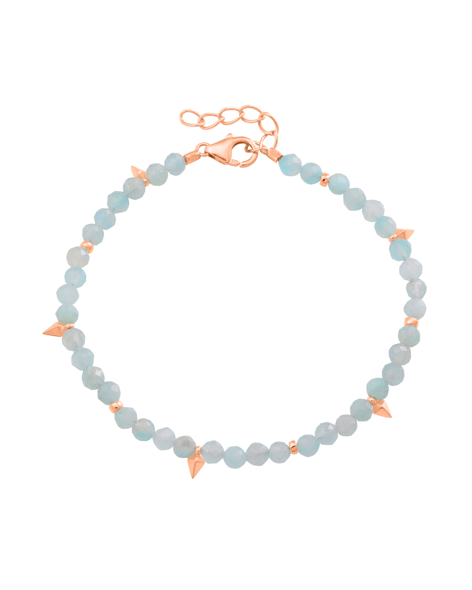 Beaded Gemstone Bracelet - 18K Rose Vermeil Bracelets magal-dev Natural Apatite 6" + 1" (S-M wrist)
