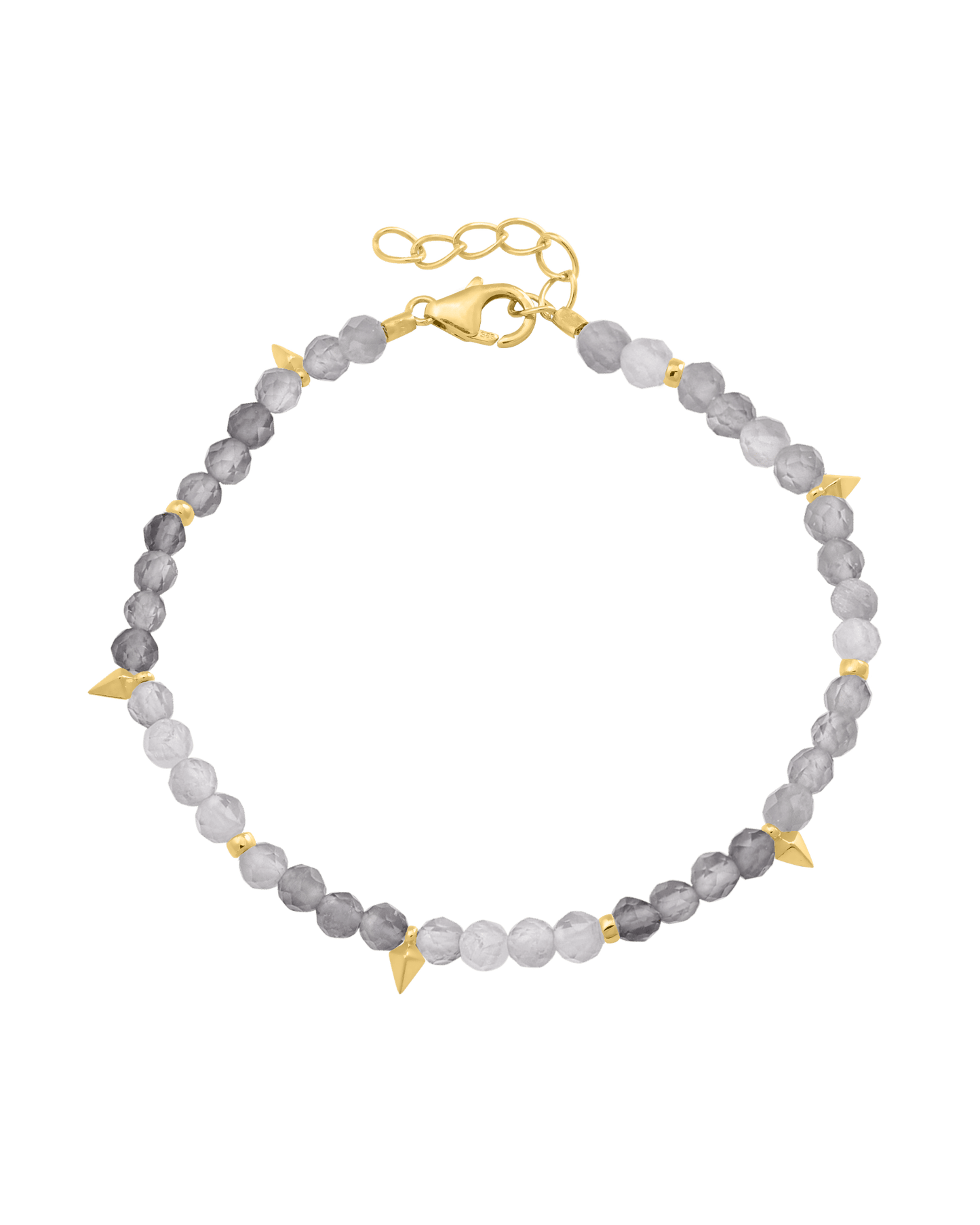 Beaded Gemstone Bracelet - 18K Gold Vermeil Bracelets magal-dev Natural Moonstone 6" + 1" (S-M wrist)