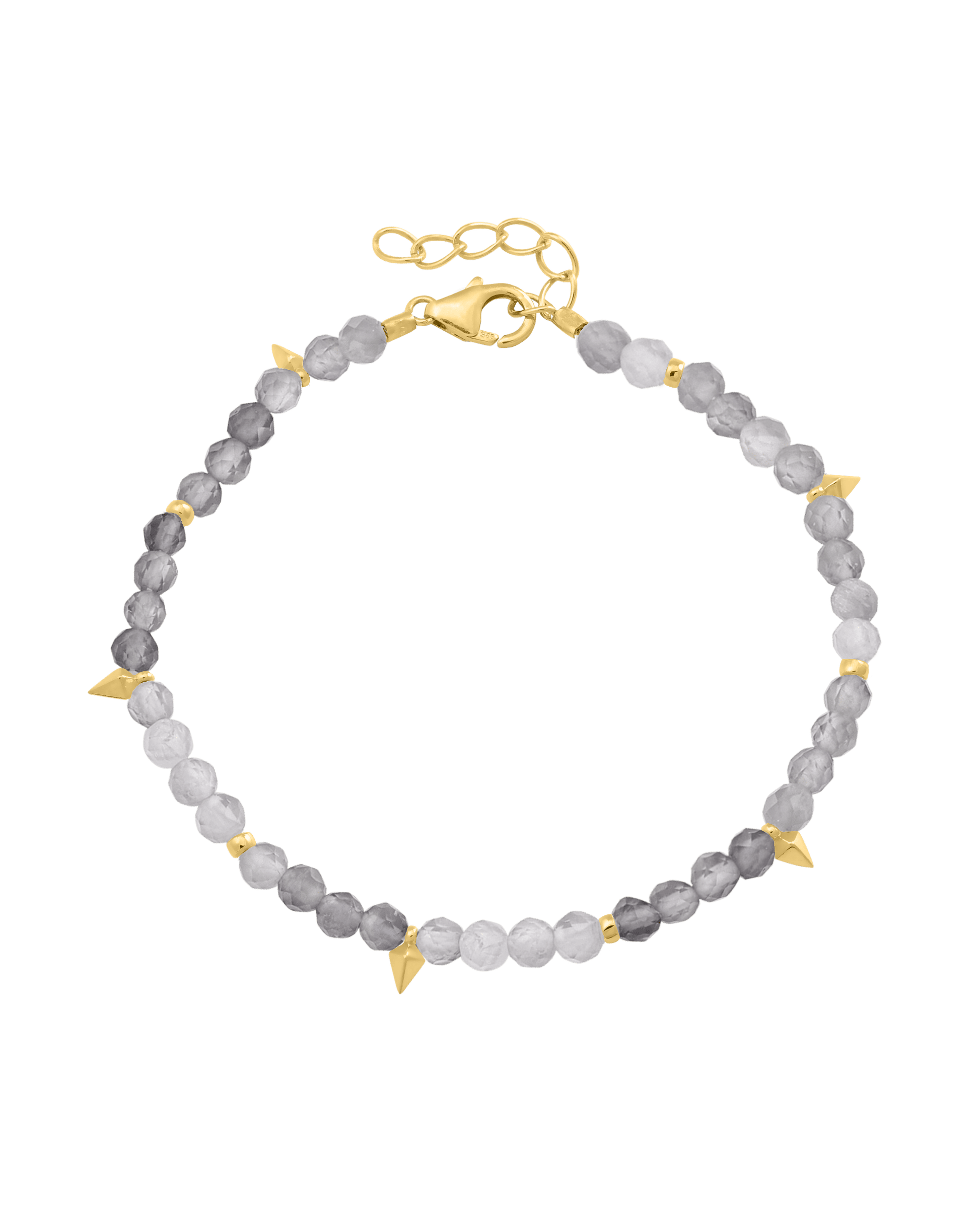Beaded Gemstone Bracelet - 18K Gold Vermeil Bracelets magal-dev Natural Moonstone 6" + 1" (S-M wrist)