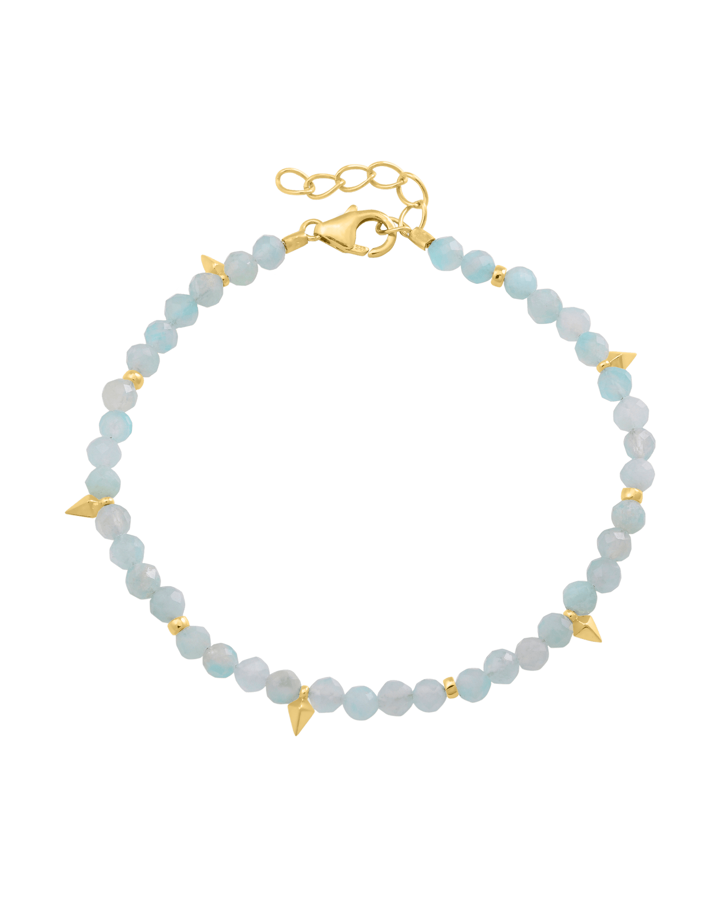 Beaded Gemstone Bracelet - 18K Gold Vermeil Bracelets magal-dev Natural Apatite 6" + 1" (S-M wrist)