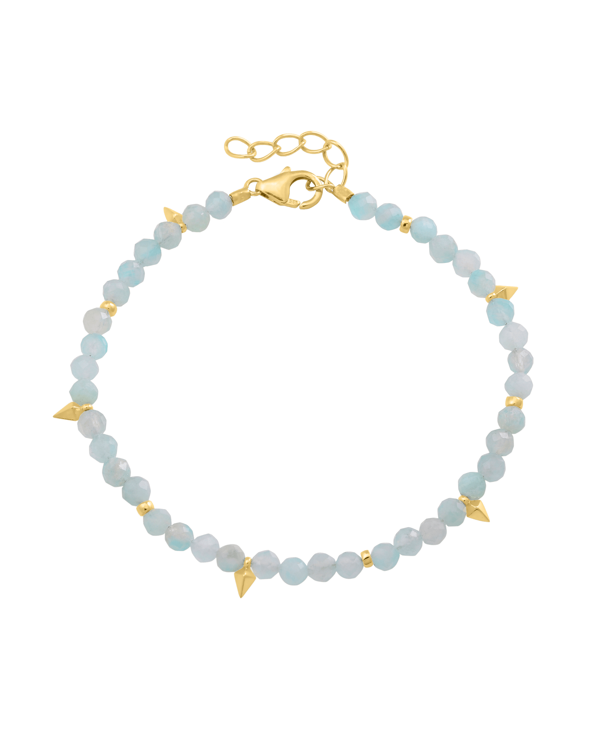 Beaded Gemstone Bracelet - 18K Gold Vermeil Bracelets magal-dev Natural Apatite 6" + 1" (S-M wrist)