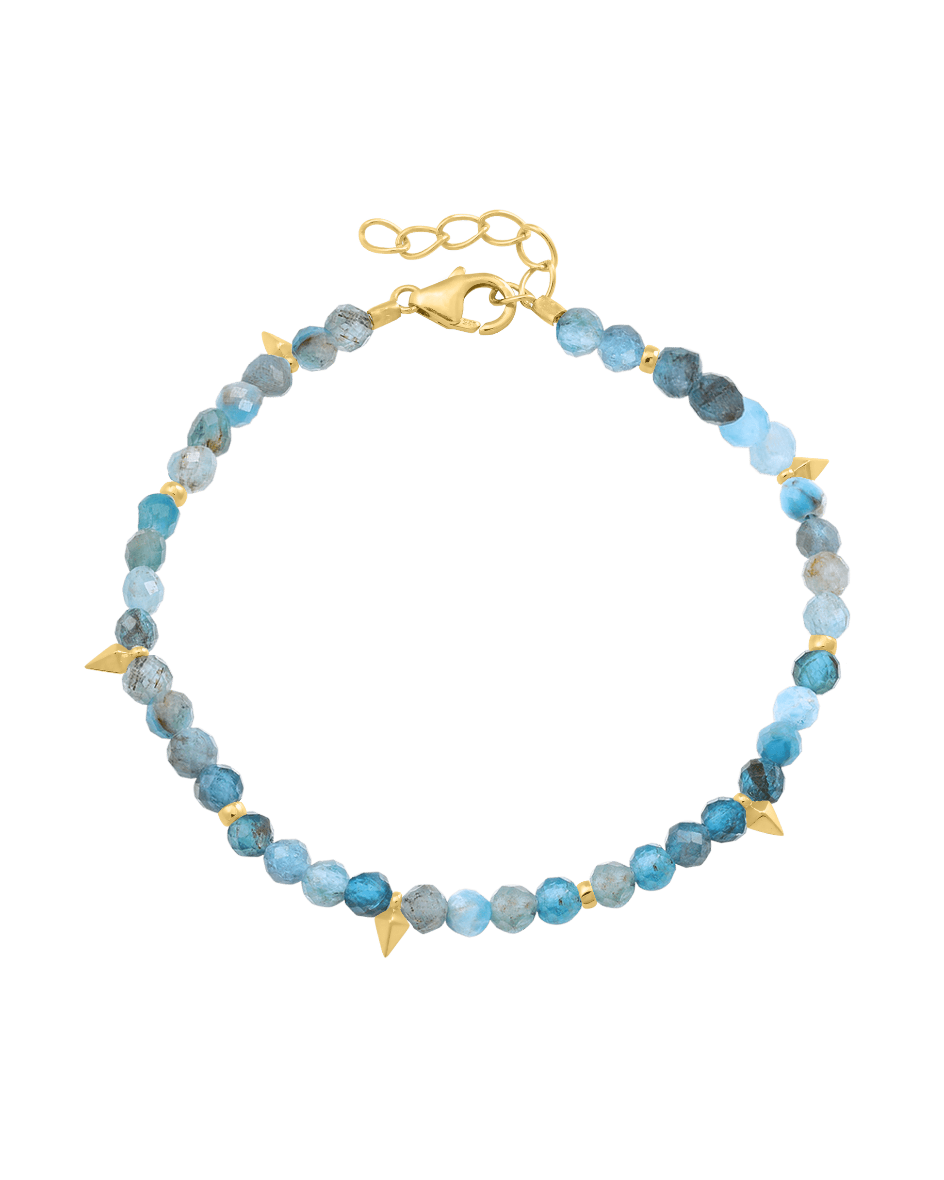Beaded Gemstone Bracelet - 18K Gold Vermeil Bracelets magal-dev Natural Turquoise 6" + 1" (S-M wrist)