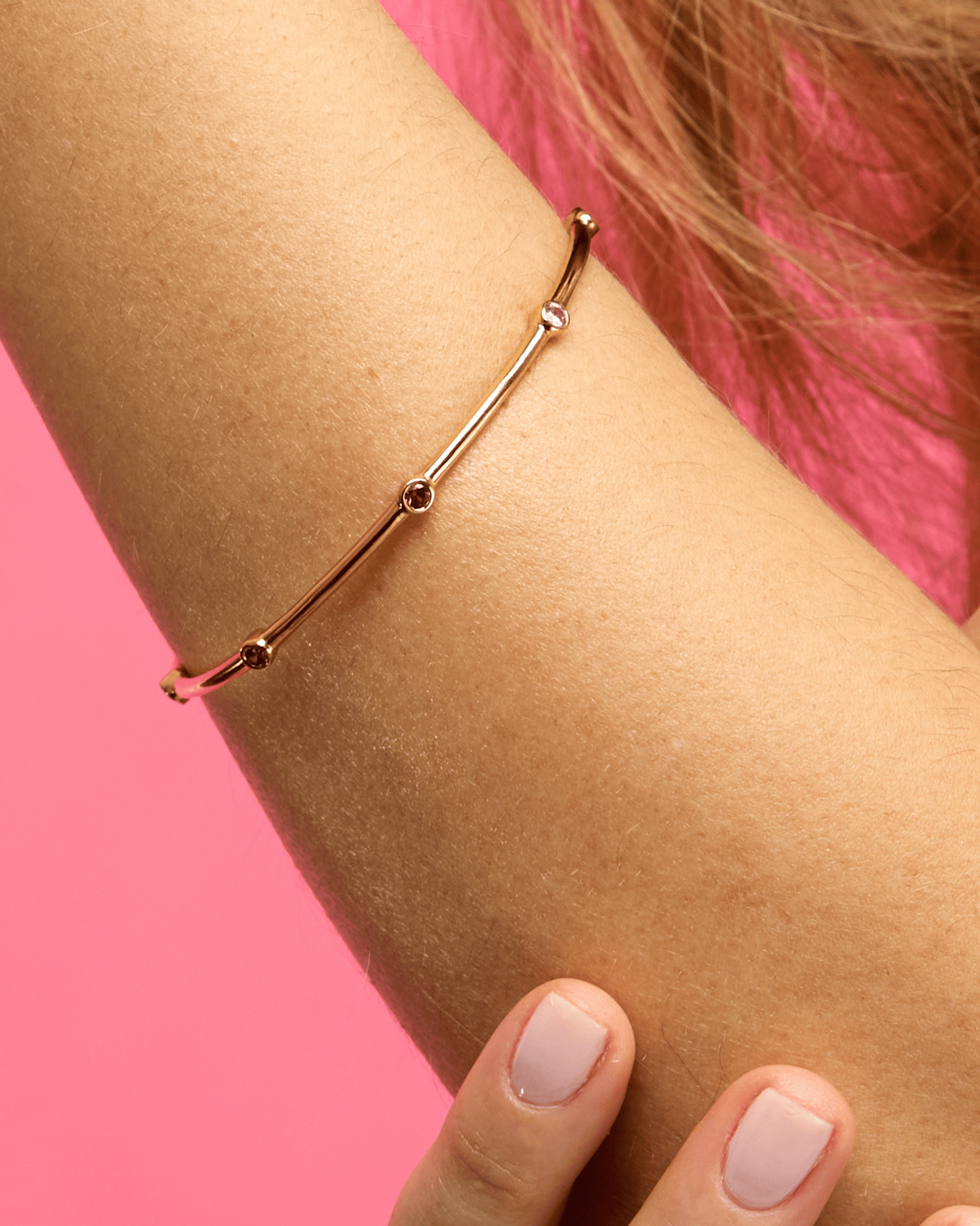 Birthstone Bangle - 18K Gold Vermeil Bracelets magal-dev