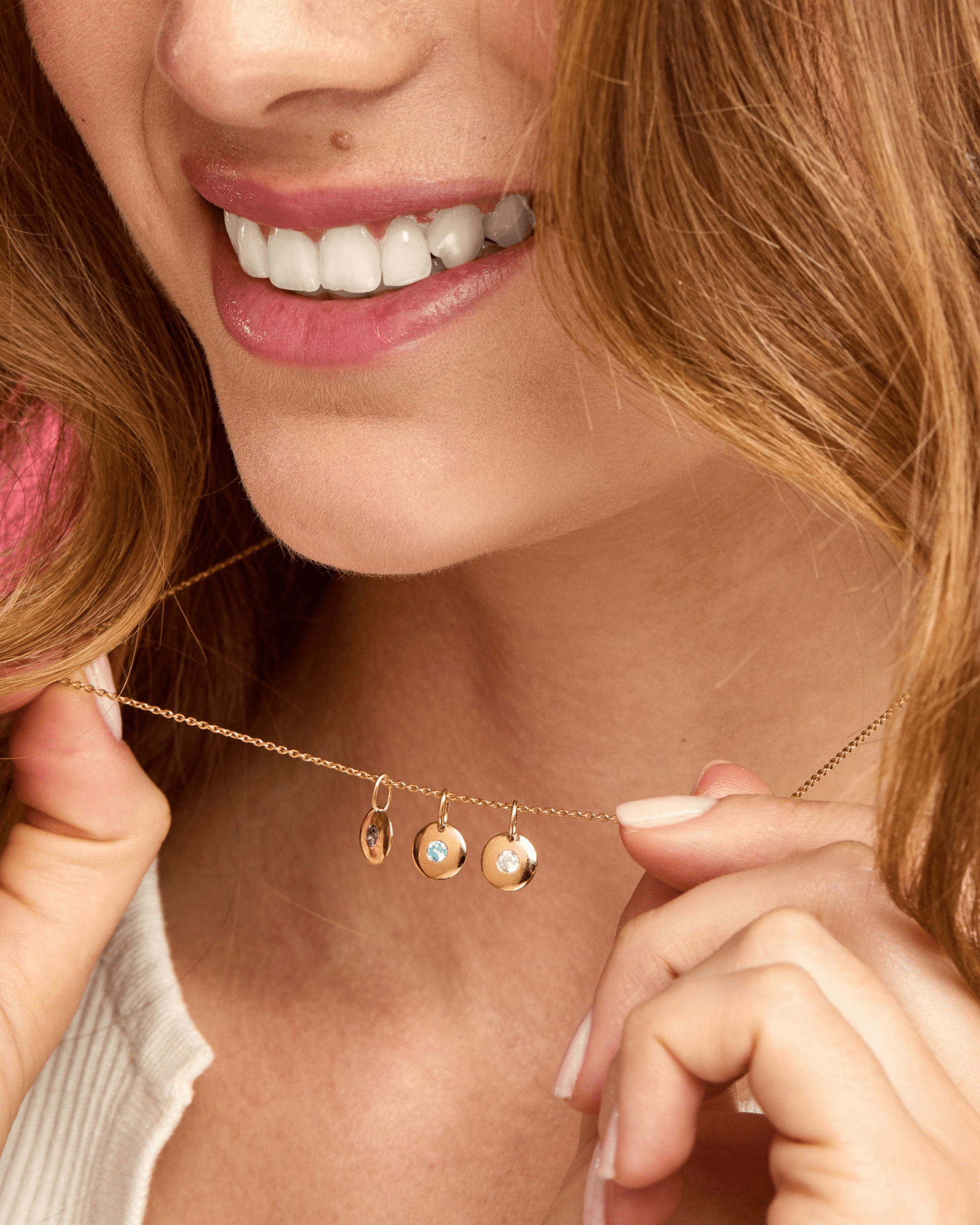 Birthstone Charm Necklace - 18K Gold Vermeil Necklaces magal-dev