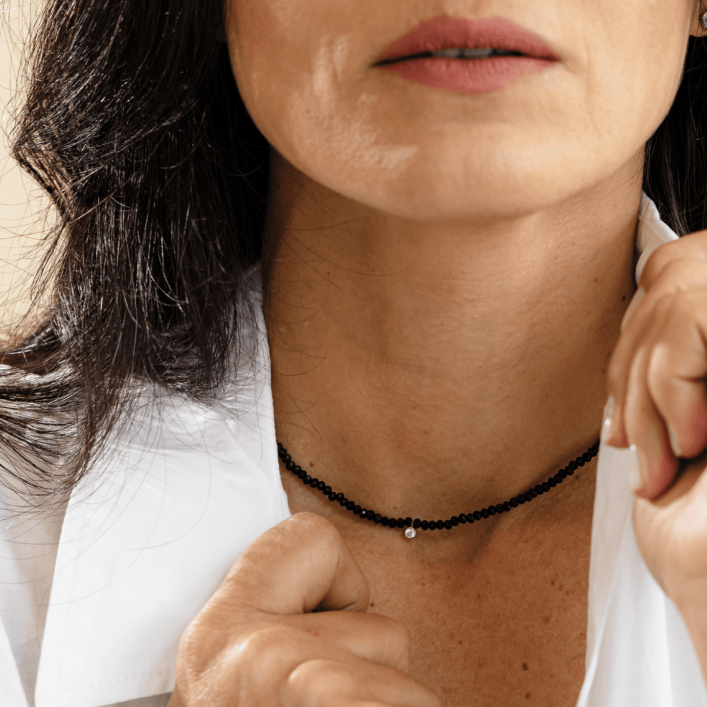 The Gemstone & Diamond Necklace - 14K White Gold Necklaces 14K Solid Gold