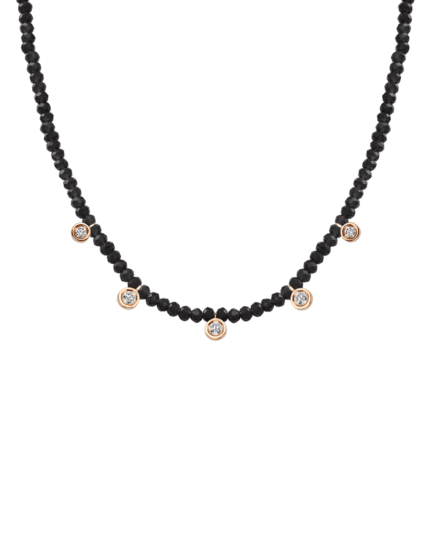 Apatite Gemstone & Five diamonds Necklace - 14K White Gold Necklaces magal-dev