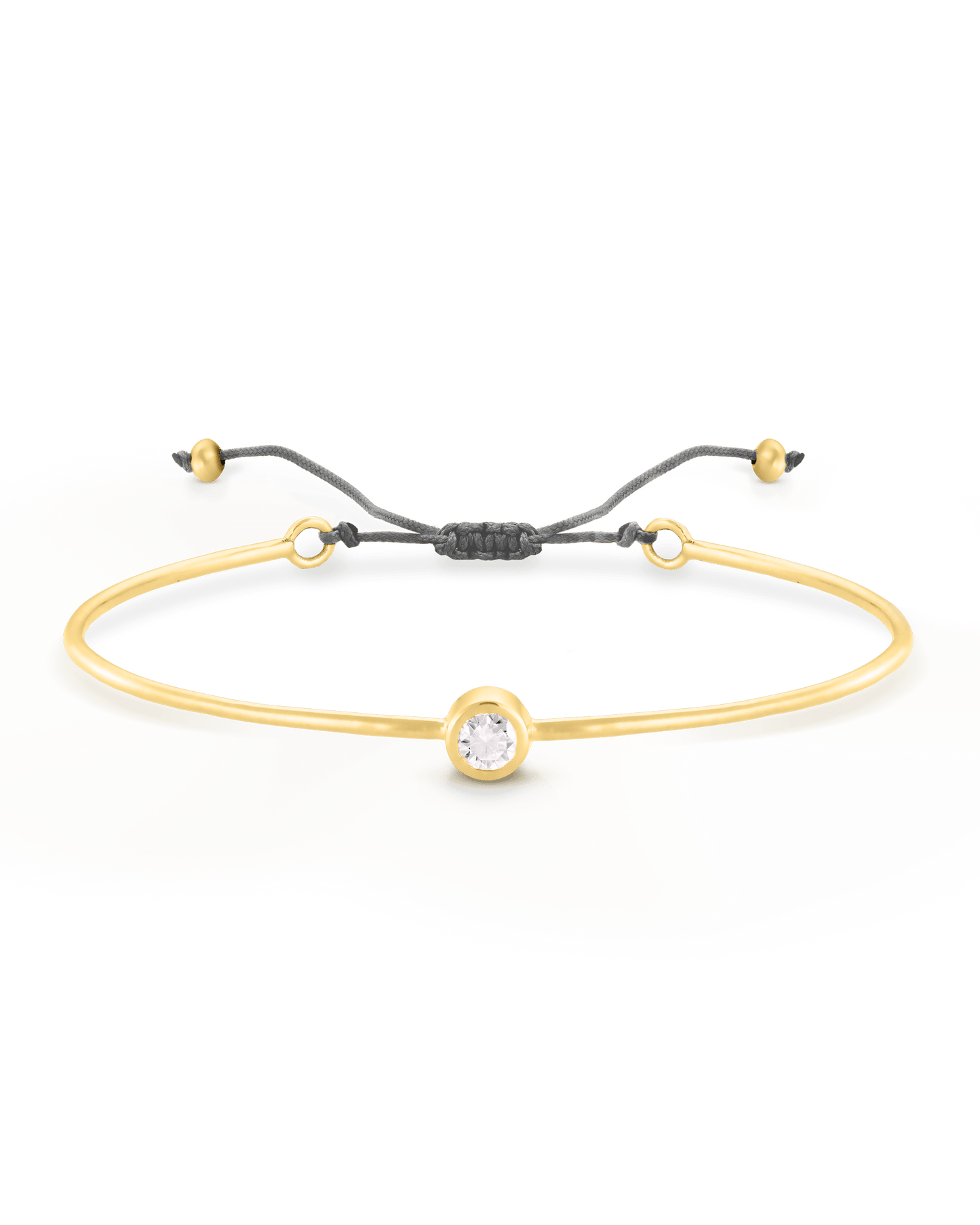 Diamond Cord Bangle - 18K Gold Vermeil Bracelets magal-dev Grey Small: 0.03ct