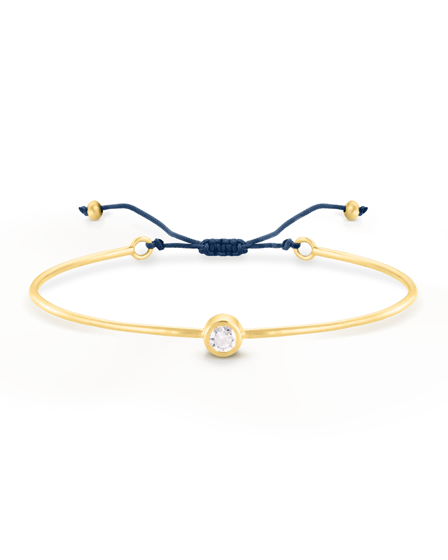 Diamond Cord Bangle - 18K Gold Vermeil Bracelets magal-dev Indigo Small: 0.03ct