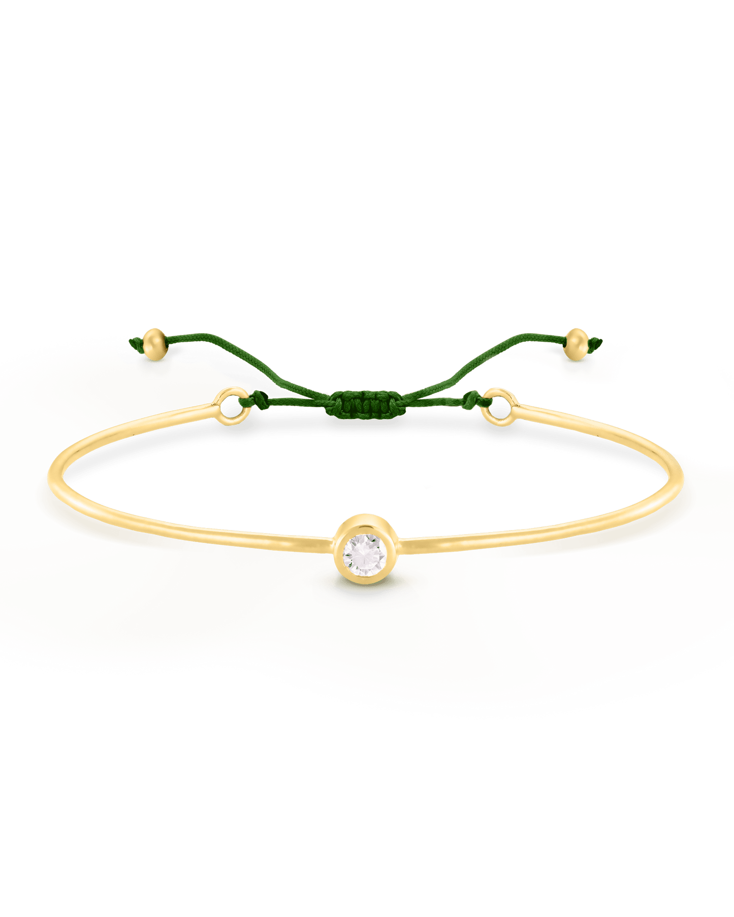 Diamond Cord Bangle - 18K Gold Vermeil Bracelets magal-dev Mint Small: 0.03ct