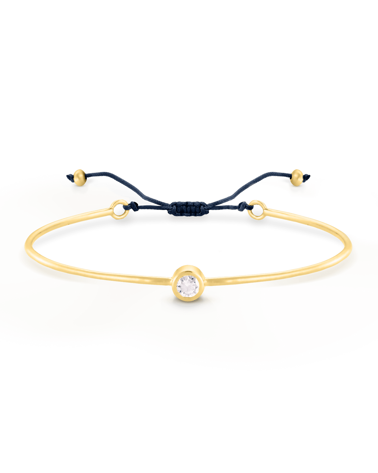 Diamond Cord Bangle - 18K Gold Vermeil Bracelets magal-dev Navy Blue Small: 0.03ct