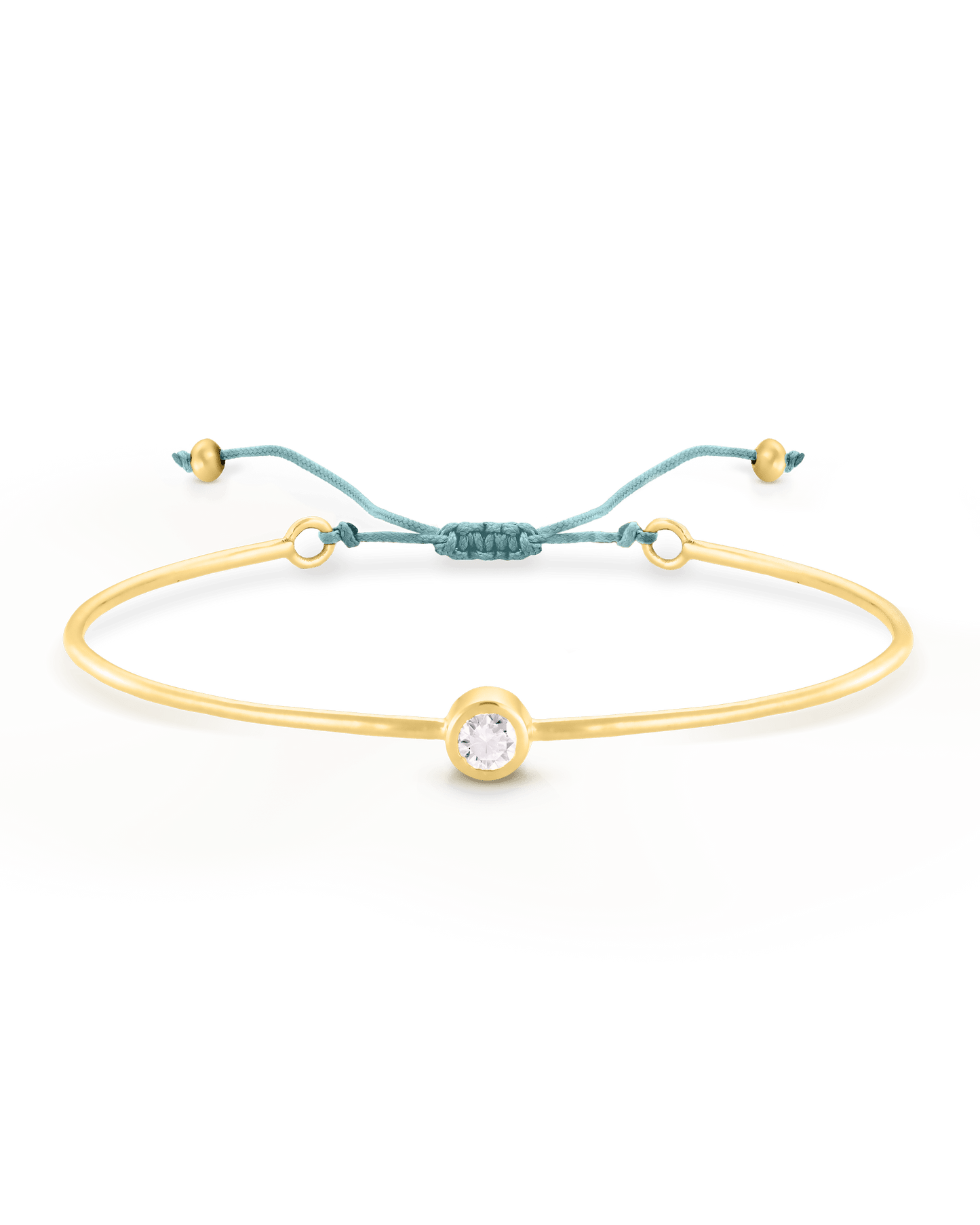 Diamond Cord Bangle - 18K Gold Vermeil Bracelets magal-dev Turquoise Small: 0.03ct
