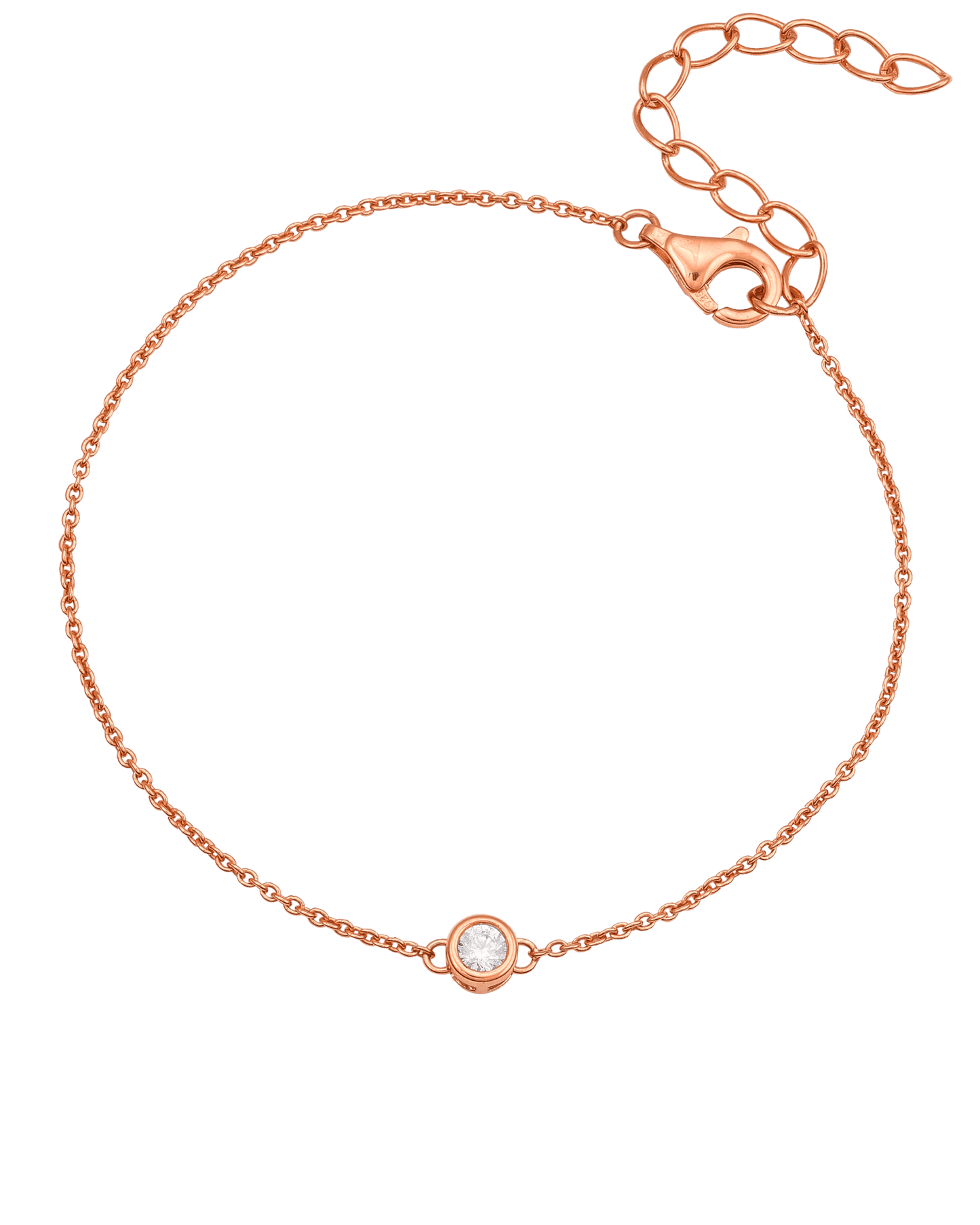 Chaîne de L’amour - Or Rose Plaqué 18 carats Bracelets magal-dev Large: 0.10 carats 15cm + 2.5cm chaînette d'extension (Poignet: Small - Medium)
