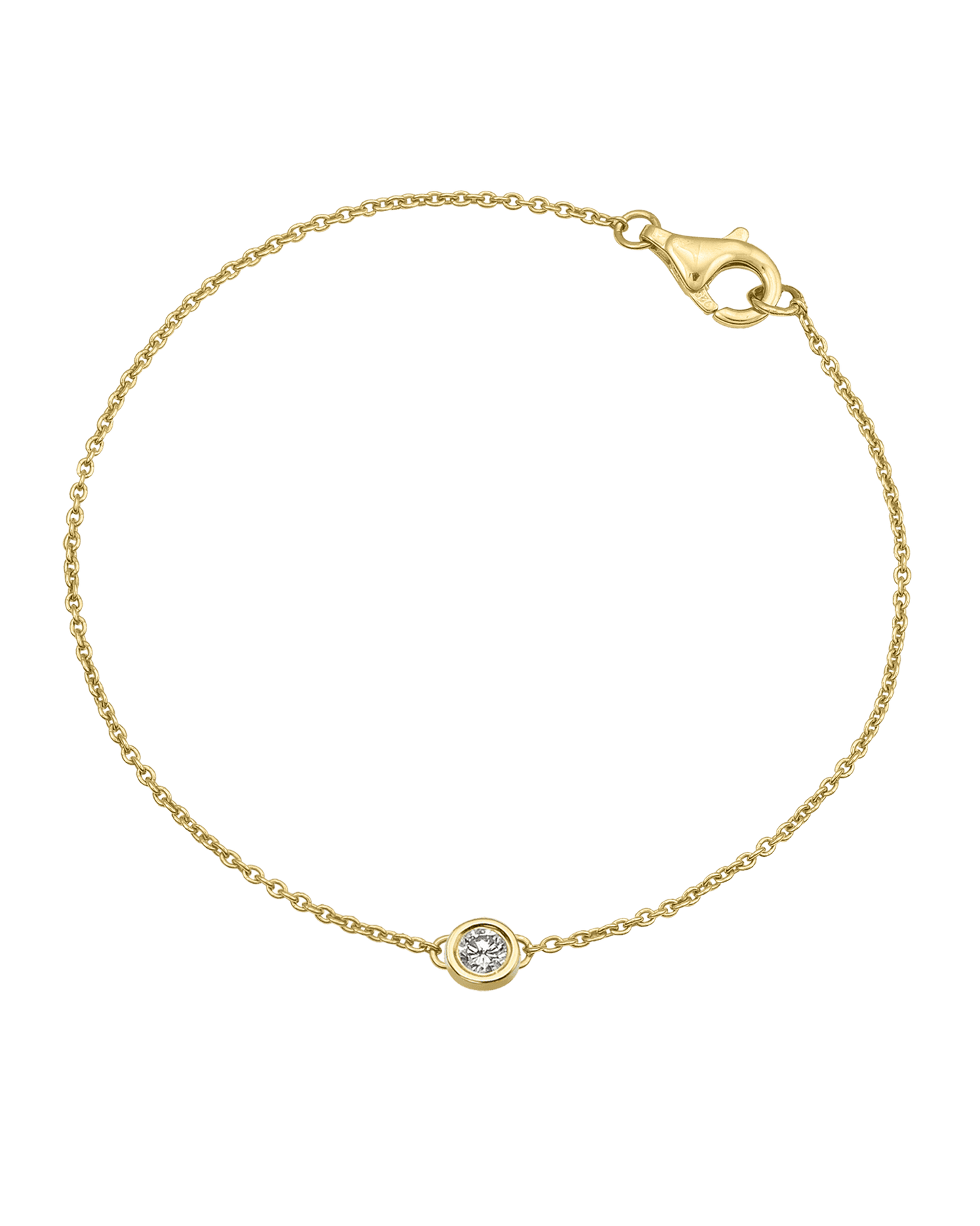Chaîne de L’amour - Or Jaune 14 carats Bracelets magal-dev Large: 0.10 carats 15cm + 2.5cm chaînette d'extension (Poignet: Small - Medium)