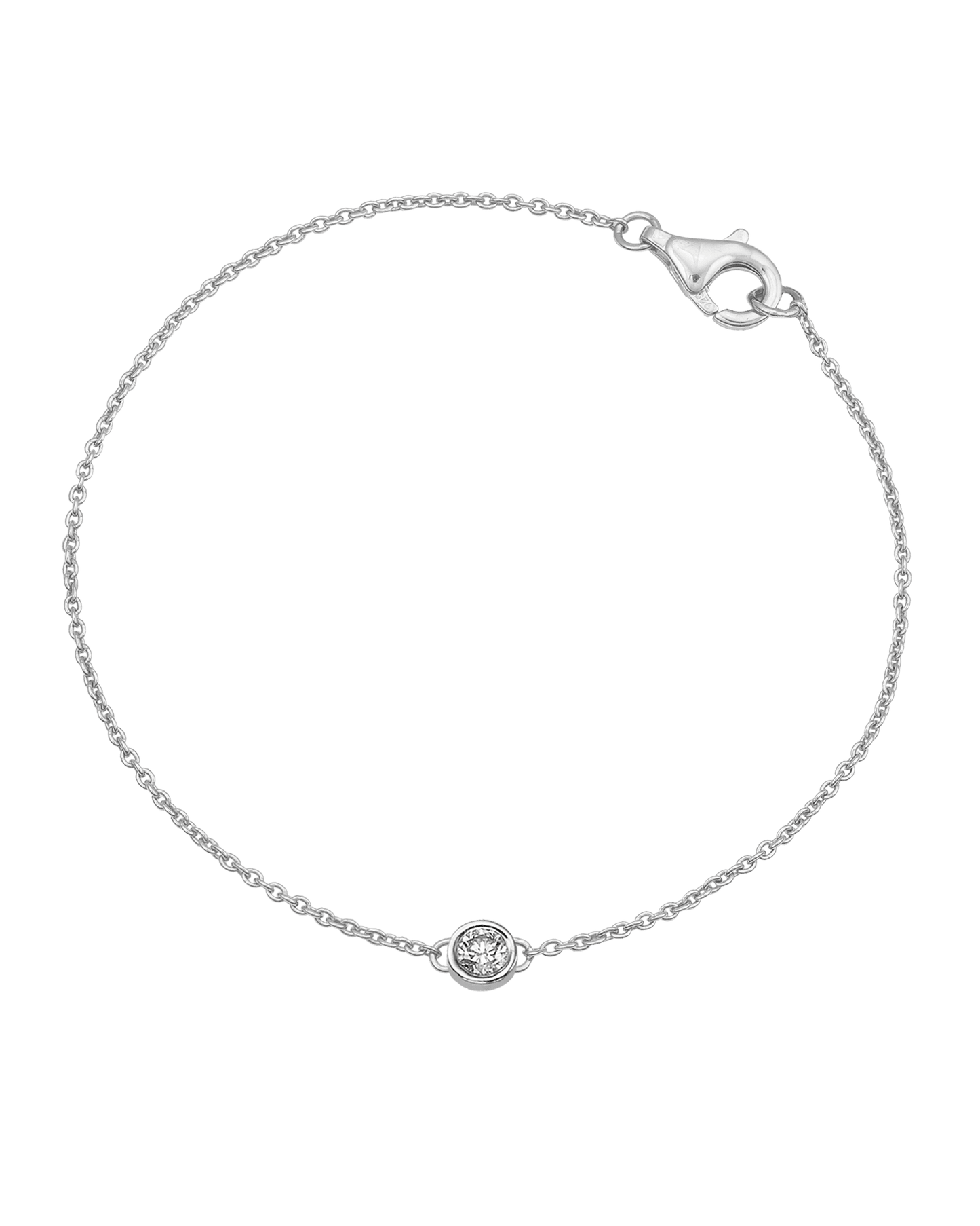 Chaîne de L’amour - Or Blanc 14 carats Bracelets magal-dev Large: 0.10 carats 15cm + 2.5cm chaînette d'extension (Poignet: Small - Medium)