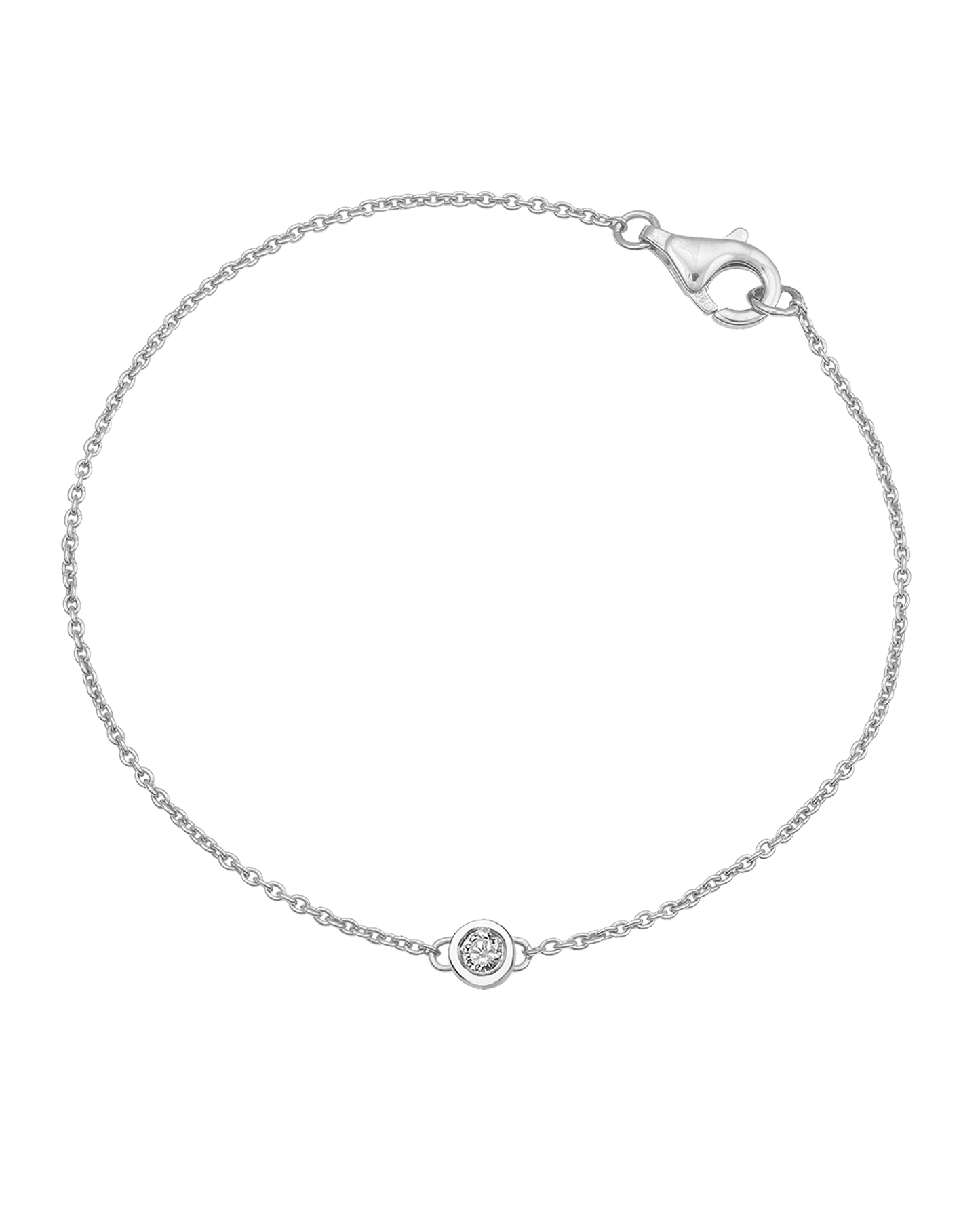 Chain of Love - 14K White Gold Bracelets magal-dev Medium: 0.05ct 6"