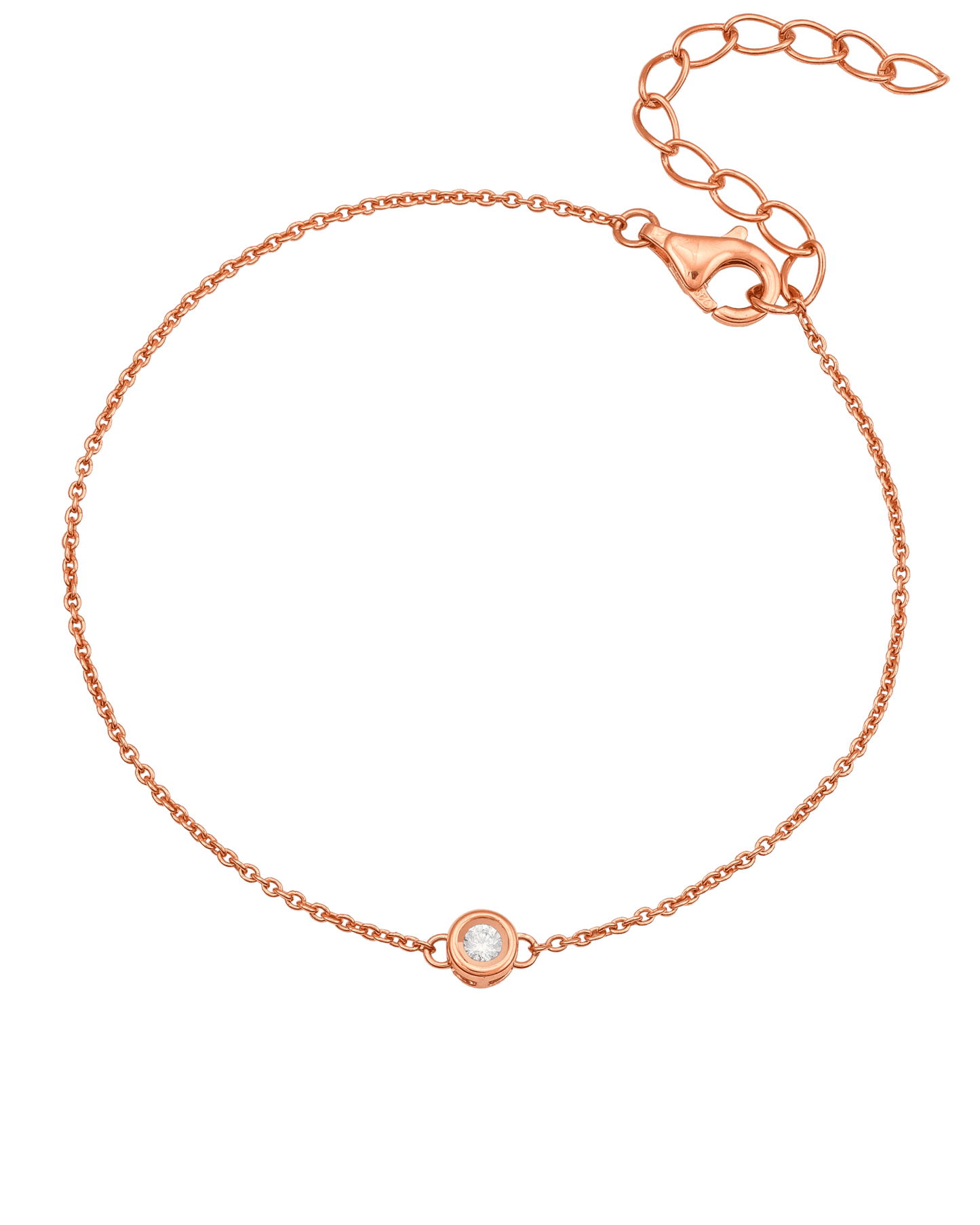 Chaîne de L’amour - Or Rose Plaqué 18 carats Bracelets magal-dev Small: 0.03 carats 15cm + 2.5cm chaînette d'extension (Poignet: Small - Medium)