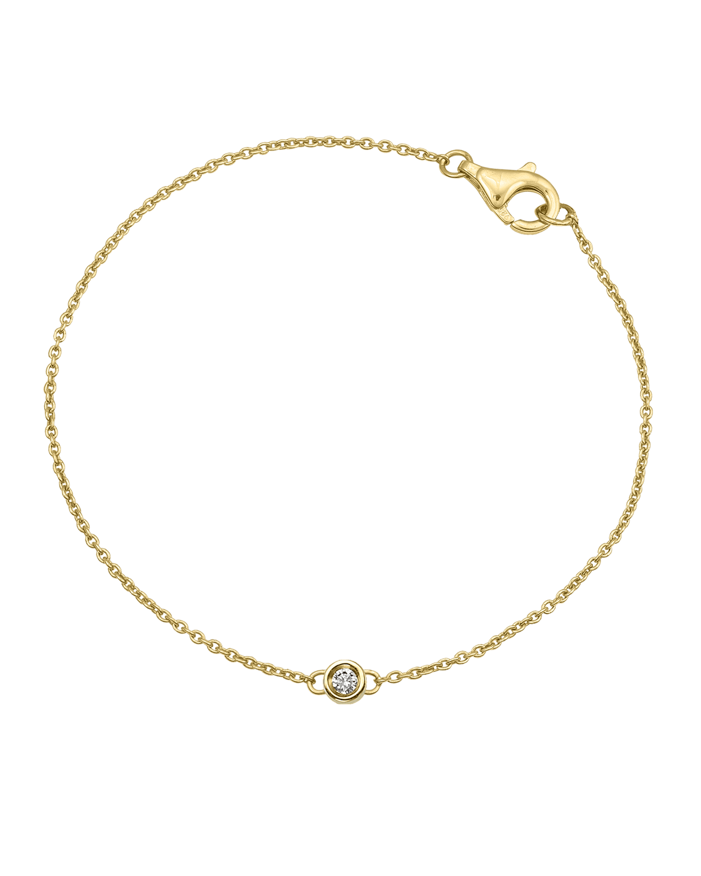 Chain of Love - 14K Yellow Gold Bracelets magal-dev Small: 0.03ct 6"