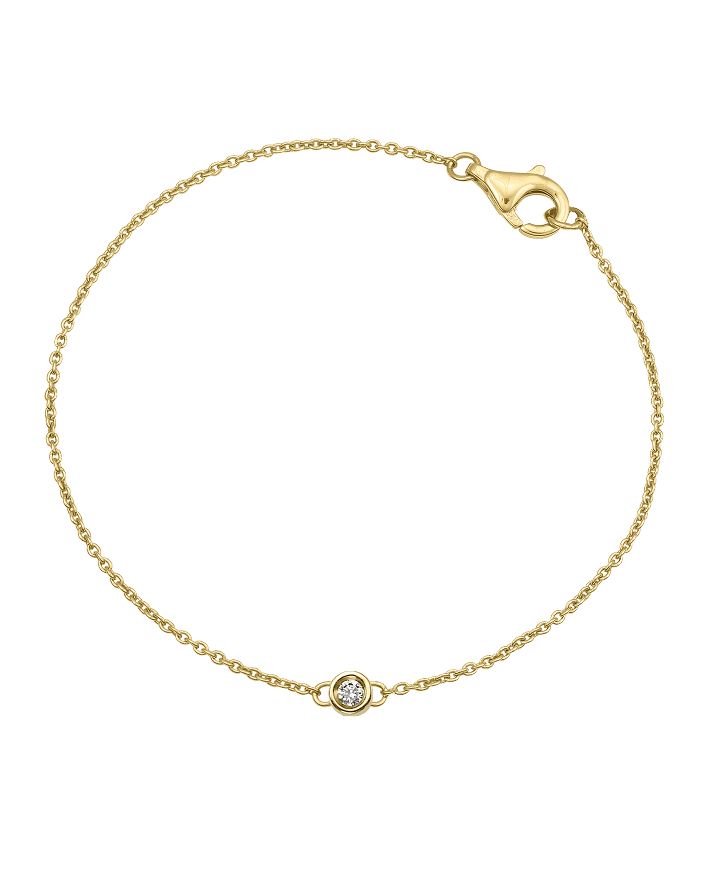 Chaîne de L’amour - Or Jaune 14 carats Bracelets magal-dev Small: 0.03 carats 15cm + 2.5cm chaînette d'extension (Poignet: Small - Medium)