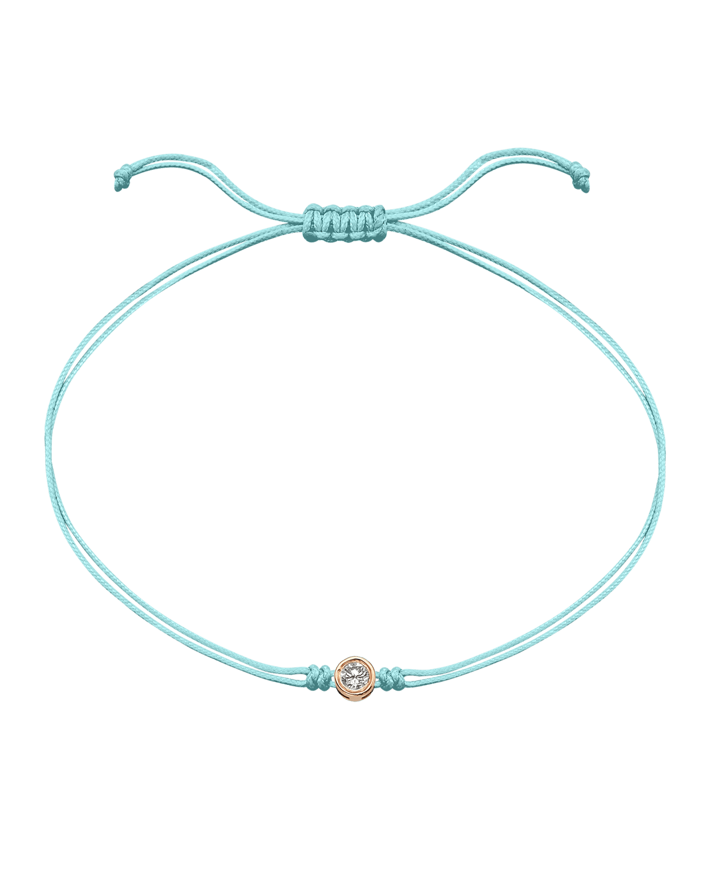 Summer Edition : The Classic String of Love - 14K Rose Gold Bracelets magal-dev Frozen Blue Daiquiri - Turquoise Large: 0.10ct