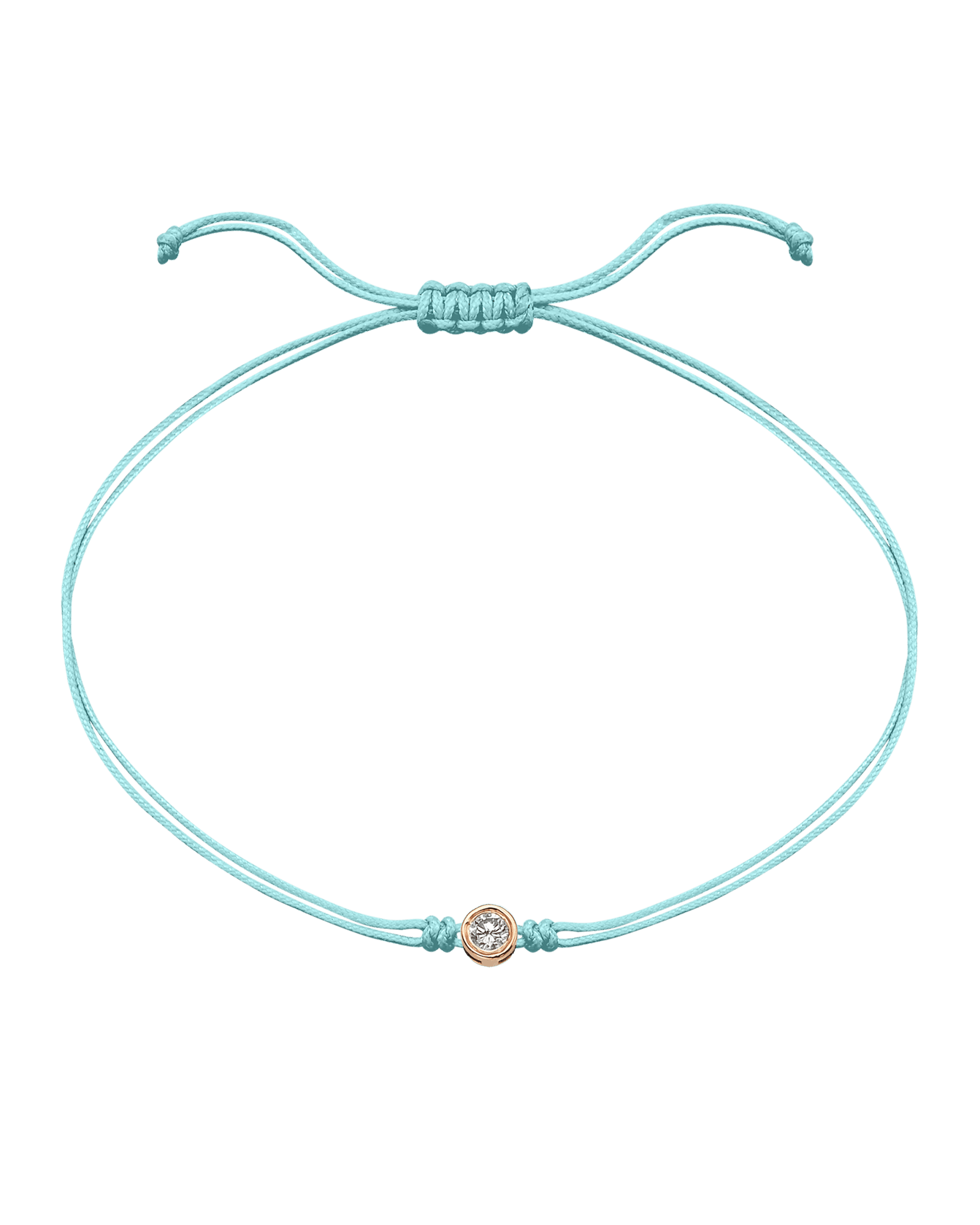 Summer Edition : The Classic String of Love - 14K Rose Gold Bracelets magal-dev Frozen Blue Daiquiri - Turquoise Large: 0.10ct