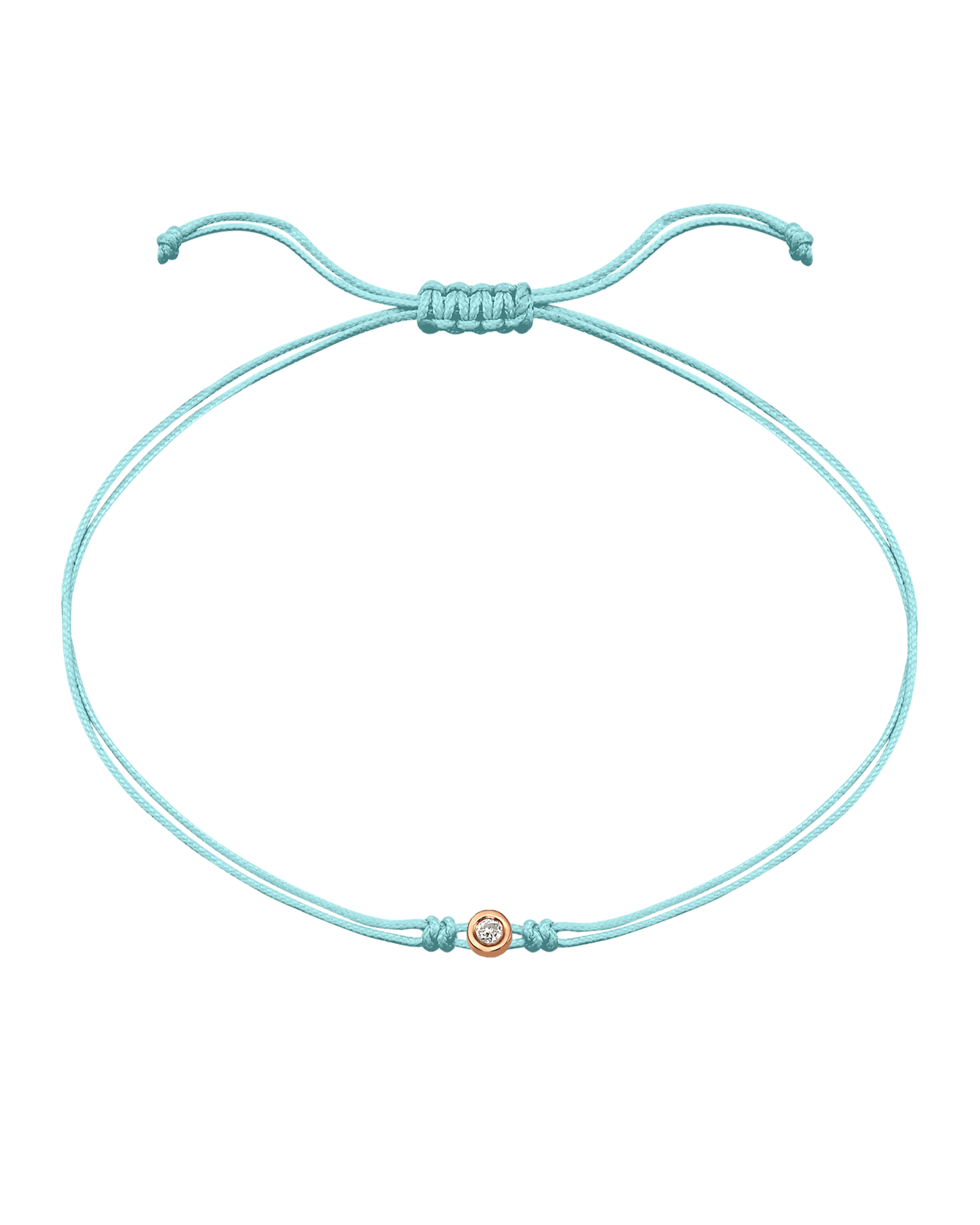 Summer Edition : The Classic String of Love - 14K Rose Gold Bracelets magal-dev Frozen Blue Daiquiri - Turquoise Small: 0.03ct