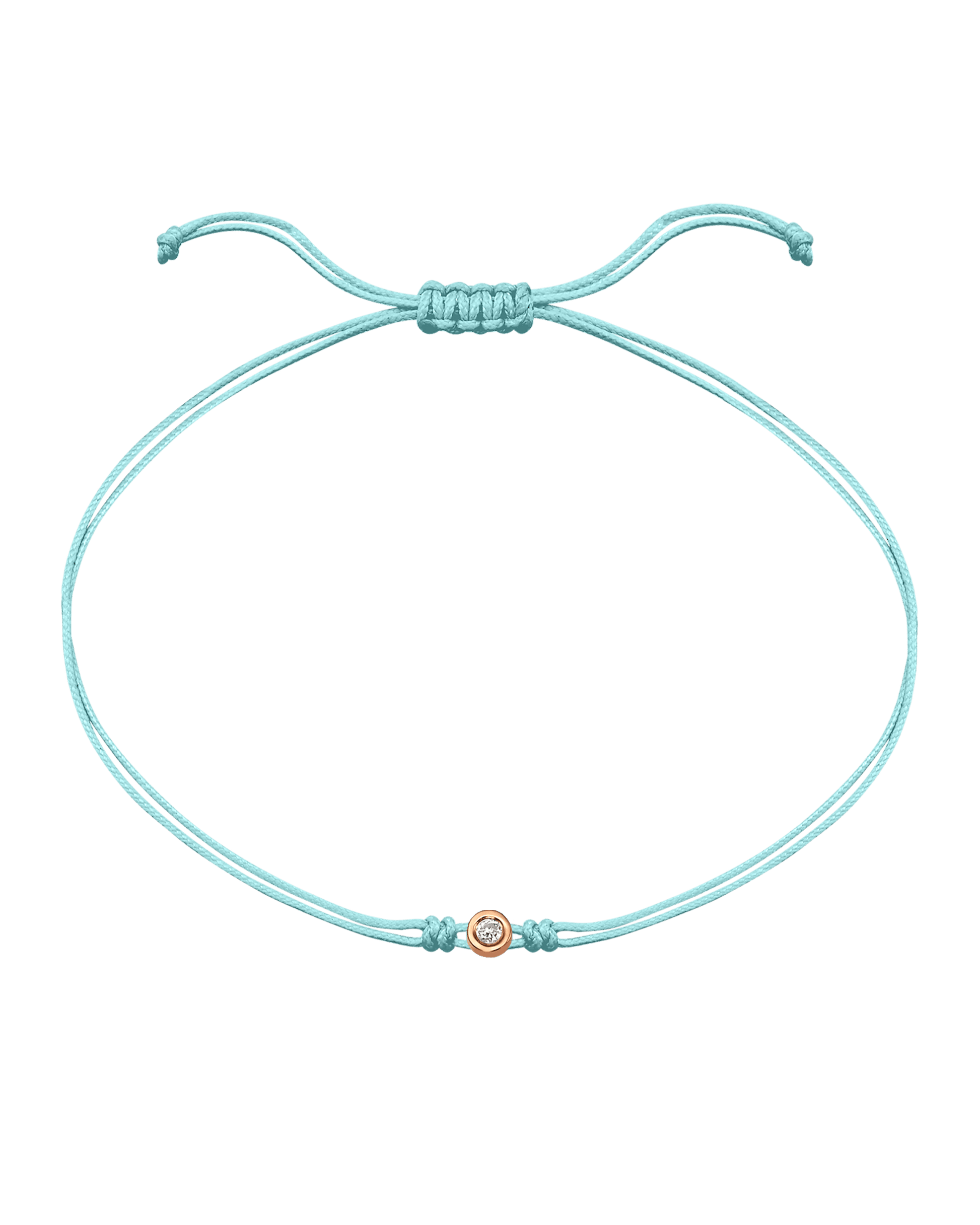 Summer Edition : The Classic String of Love - 14K Rose Gold Bracelets magal-dev Frozen Blue Daiquiri - Turquoise Small: 0.03ct