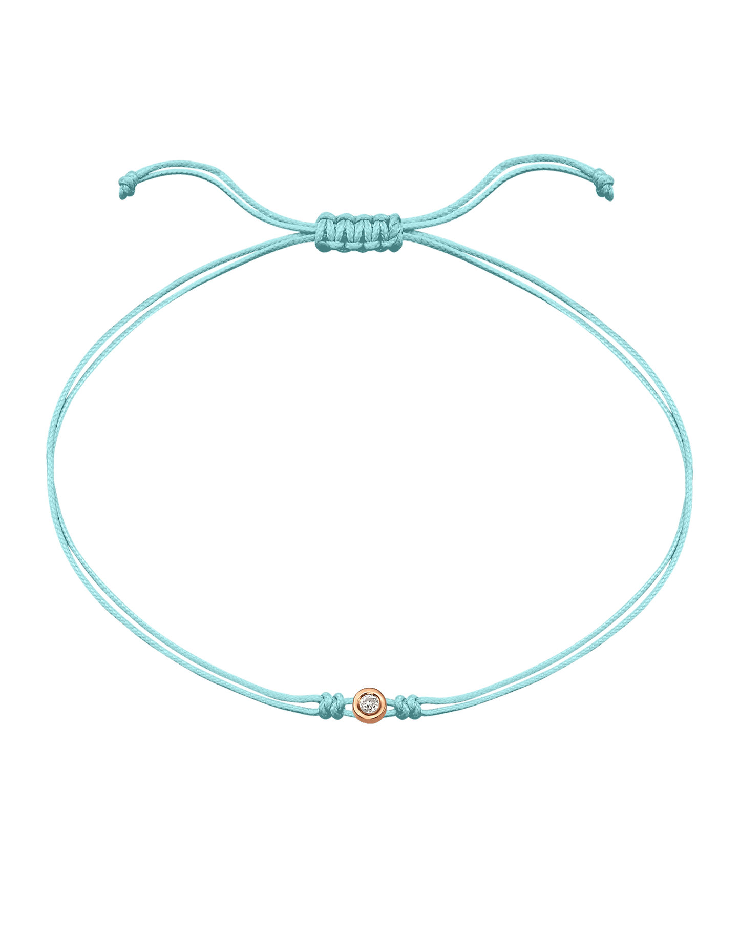Le String of Love - Or Rose 14 carats Bracelets magal-dev Turquoise Small: 0.03 carats