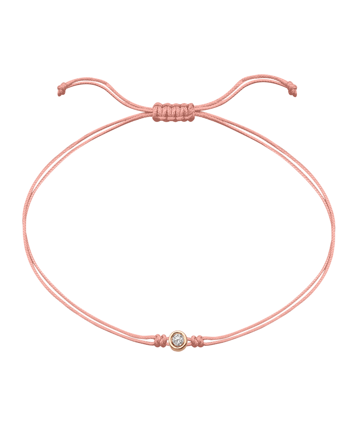 Pink : The Classic String of Love - 14K Rose Gold Bracelets magal-dev Flamingo Medium: 0.04ct