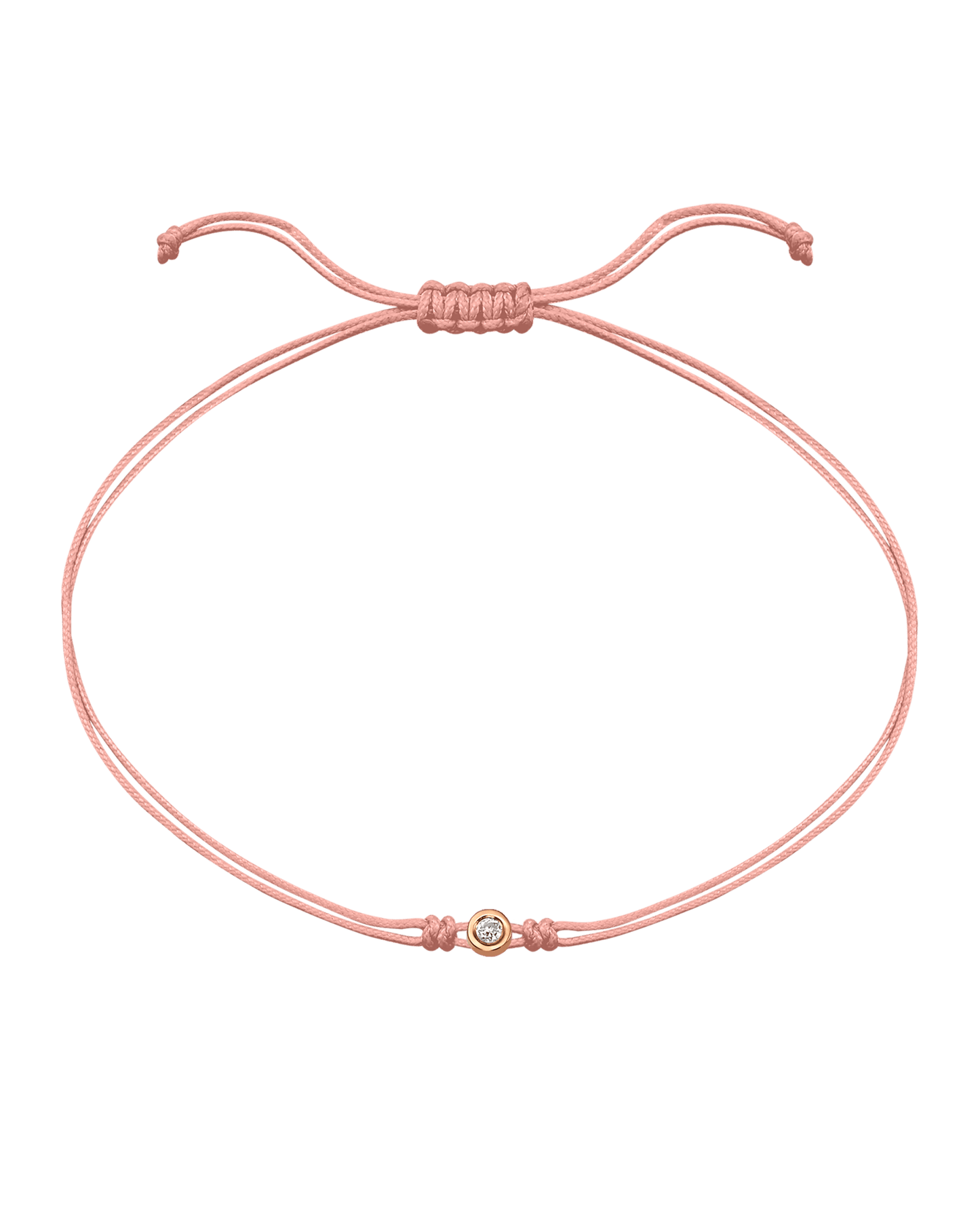 Pink : The Classic String of Love - 14K Rose Gold Bracelets magal-dev Flamingo Small: 0.03ct