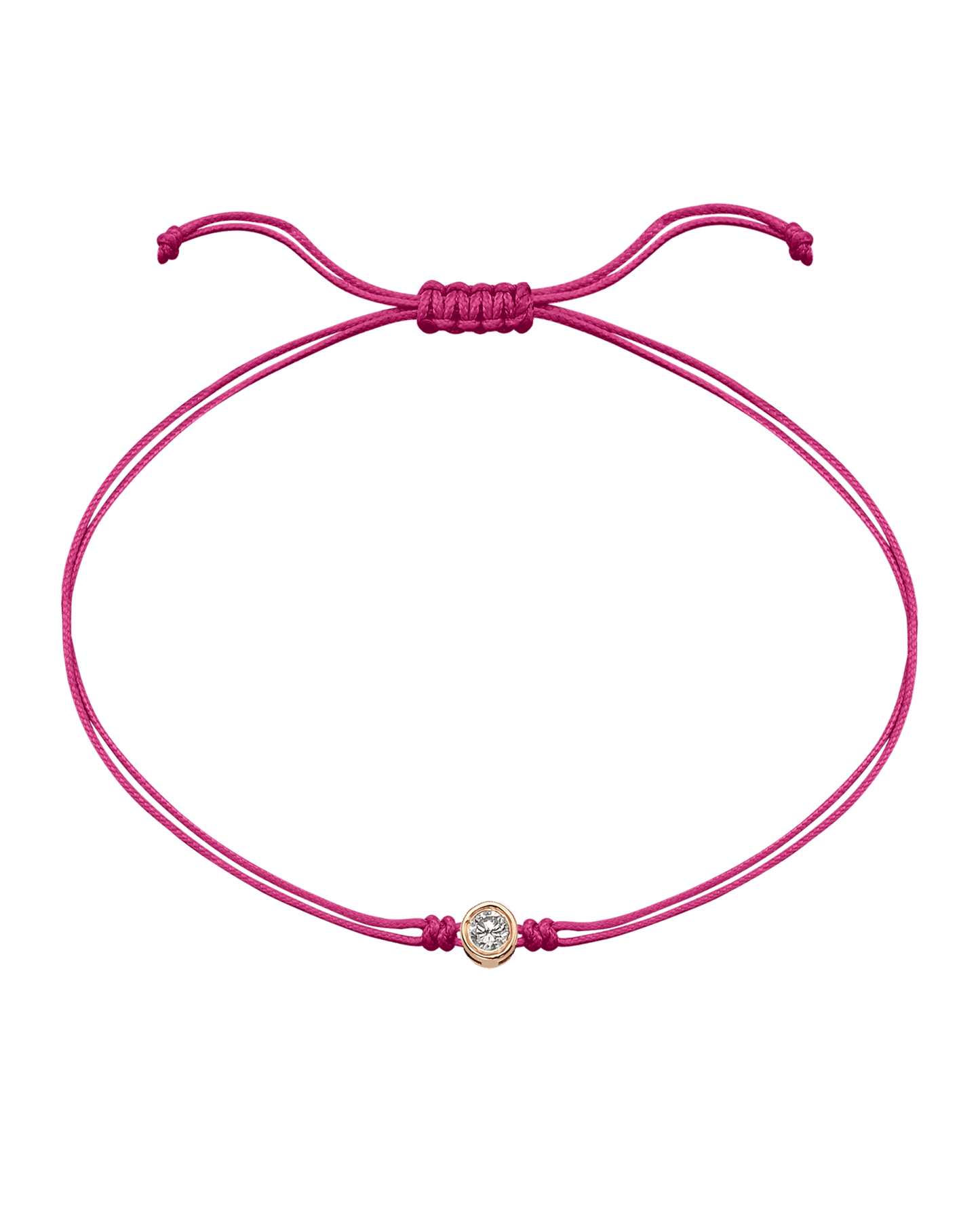 Pink : The Classic String of Love - 14K Rose Gold Bracelets magal-dev Fuchsia Large: 0.1ct