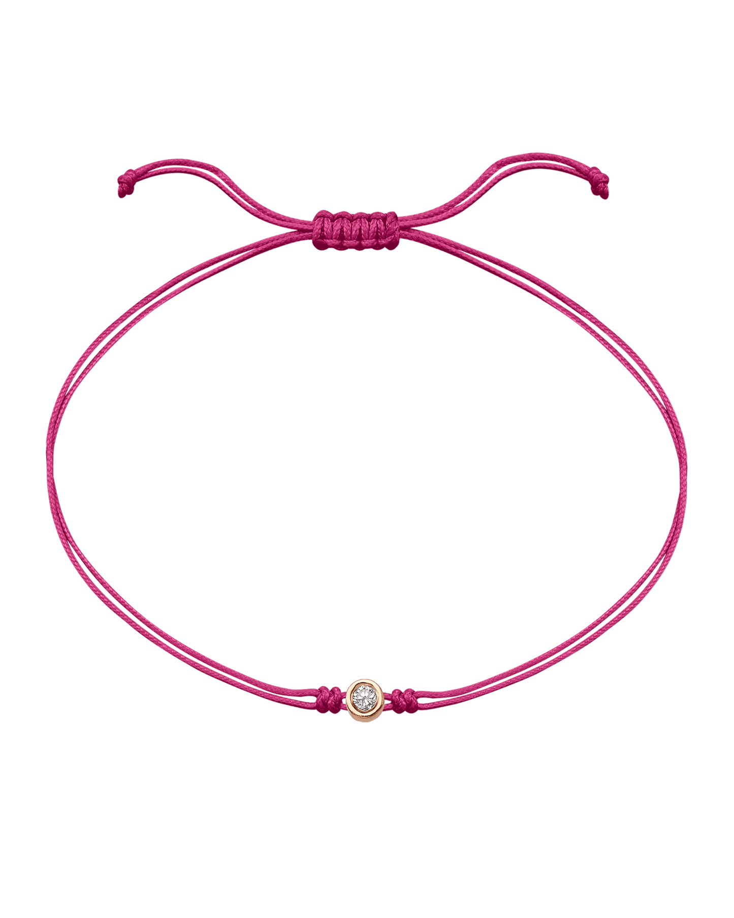 Pink : The Classic String of Love - 14K Rose Gold Bracelets magal-dev Fuchsia Medium: 0.04ct