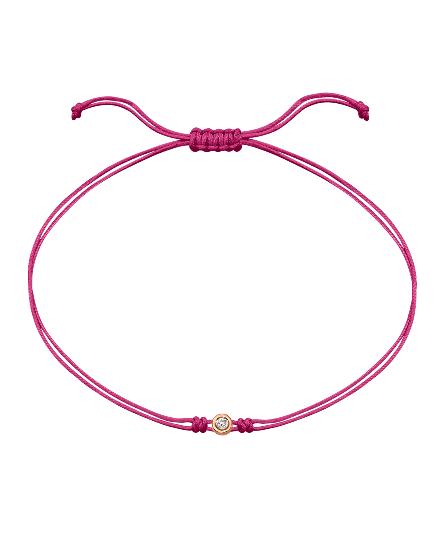 Pink : The Classic String of Love - 14K Rose Gold Bracelets magal-dev Fuchsia Small: 0.03ct