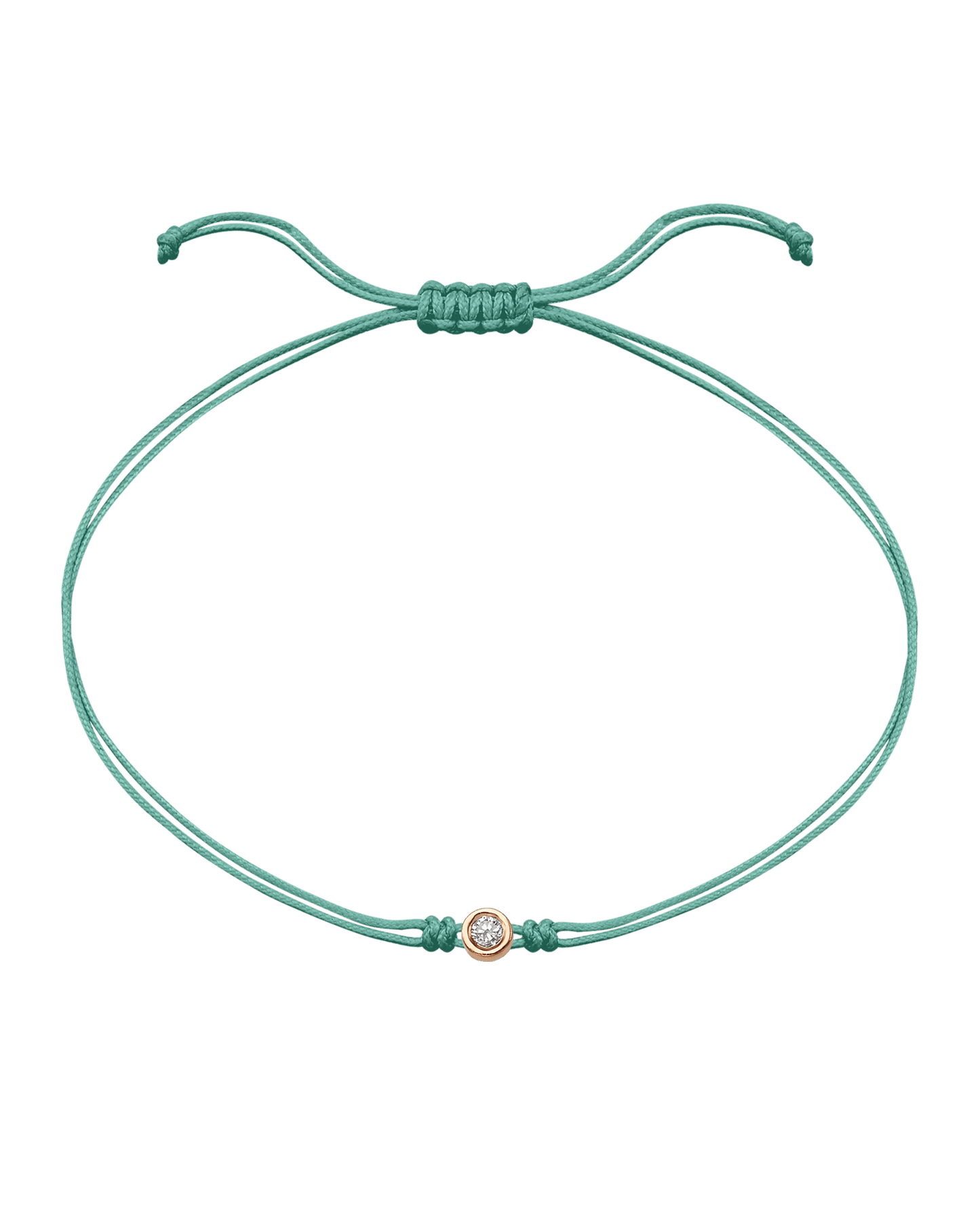 The Classic String of Love - 14K Rose Gold Bracelets magal-dev Light Green Medium: 0.05ct