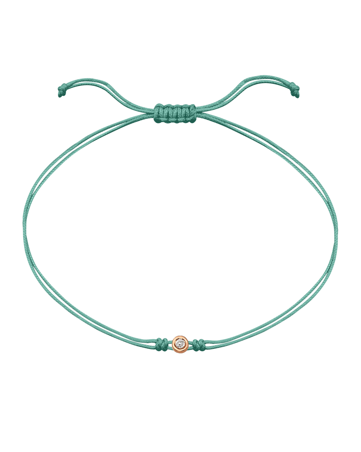 Summer Edition : The Classic String of Love - 14K Rose Gold Bracelets magal-dev Apple Martini - Light Green Small: 0.03ct